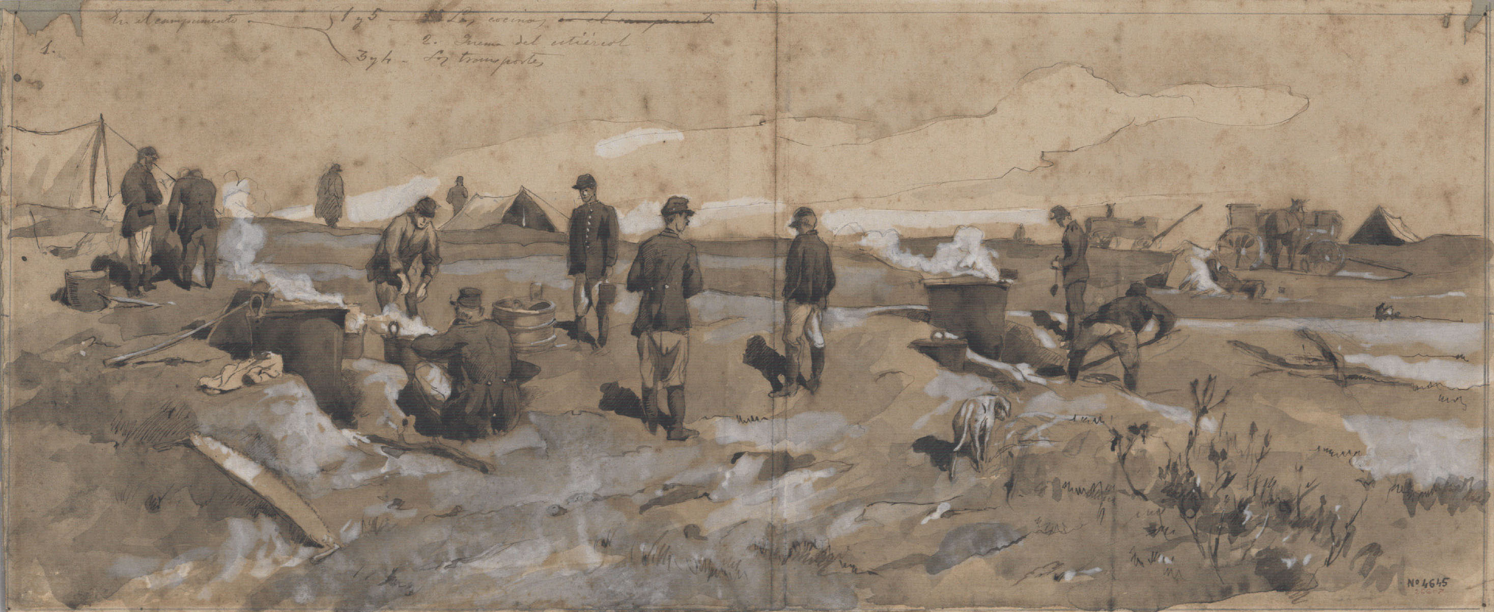 Josep Lluís Pellicer - En el campamento - 1877 image for: Josep Lluís Pellicer - En el campamento - 1877