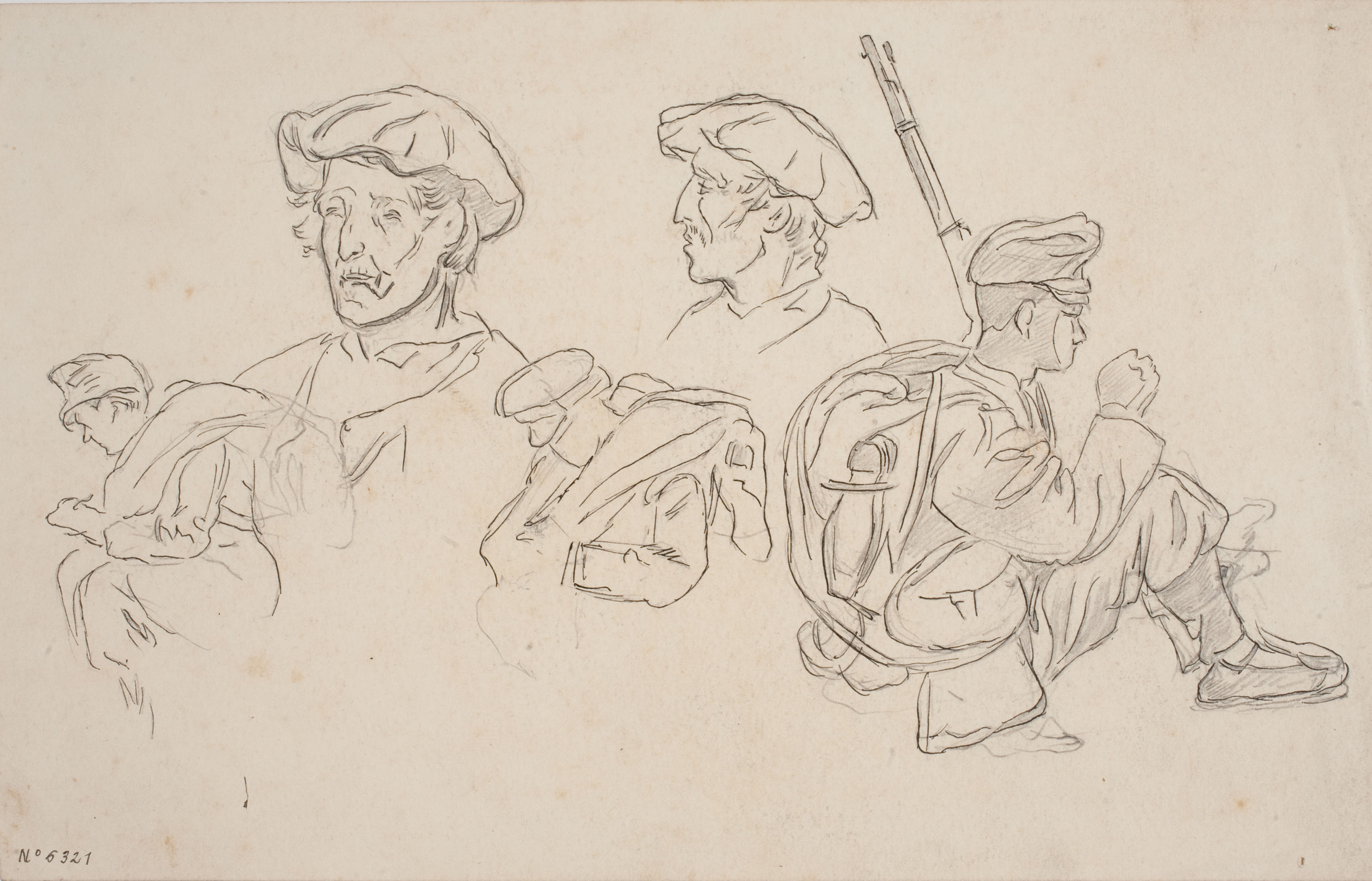 image for: Josep Lluís Pellicer - Estudi de soldats - Cap a 1872-1876