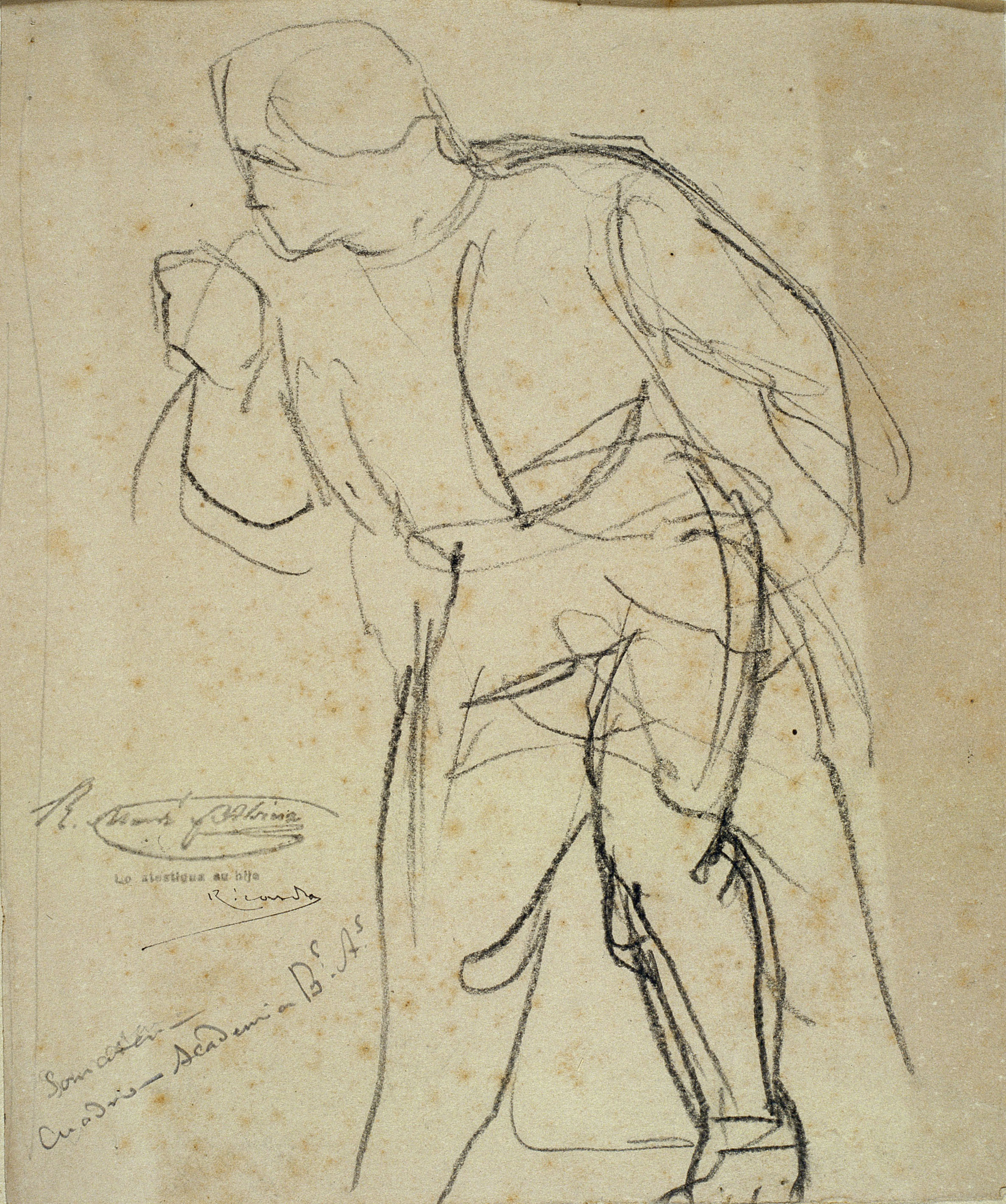 Ramon Martí i Alsina - Estudi de sometent per al quadre «El Sometent del Bruc» - Cap a 1866 image for: Ramon Martí i Alsina - Estudi de sometent per al quadre «El Sometent del Bruc» - Cap a 1866