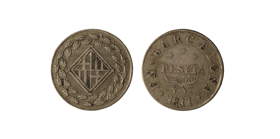 Ocupació francesa - 1 pesseta - 1811 image for: Ocupació francesa - 1 pesseta - 1811