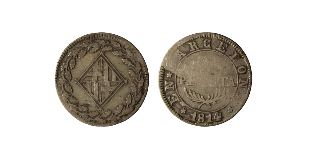 image for: Ocupació francesa - 1 pesseta - 1814