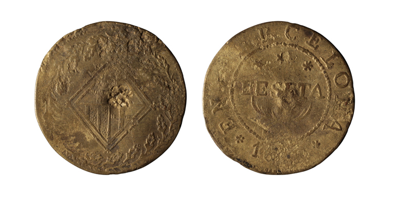 image for: Ocupació francesa - 1 pesseta - 1814