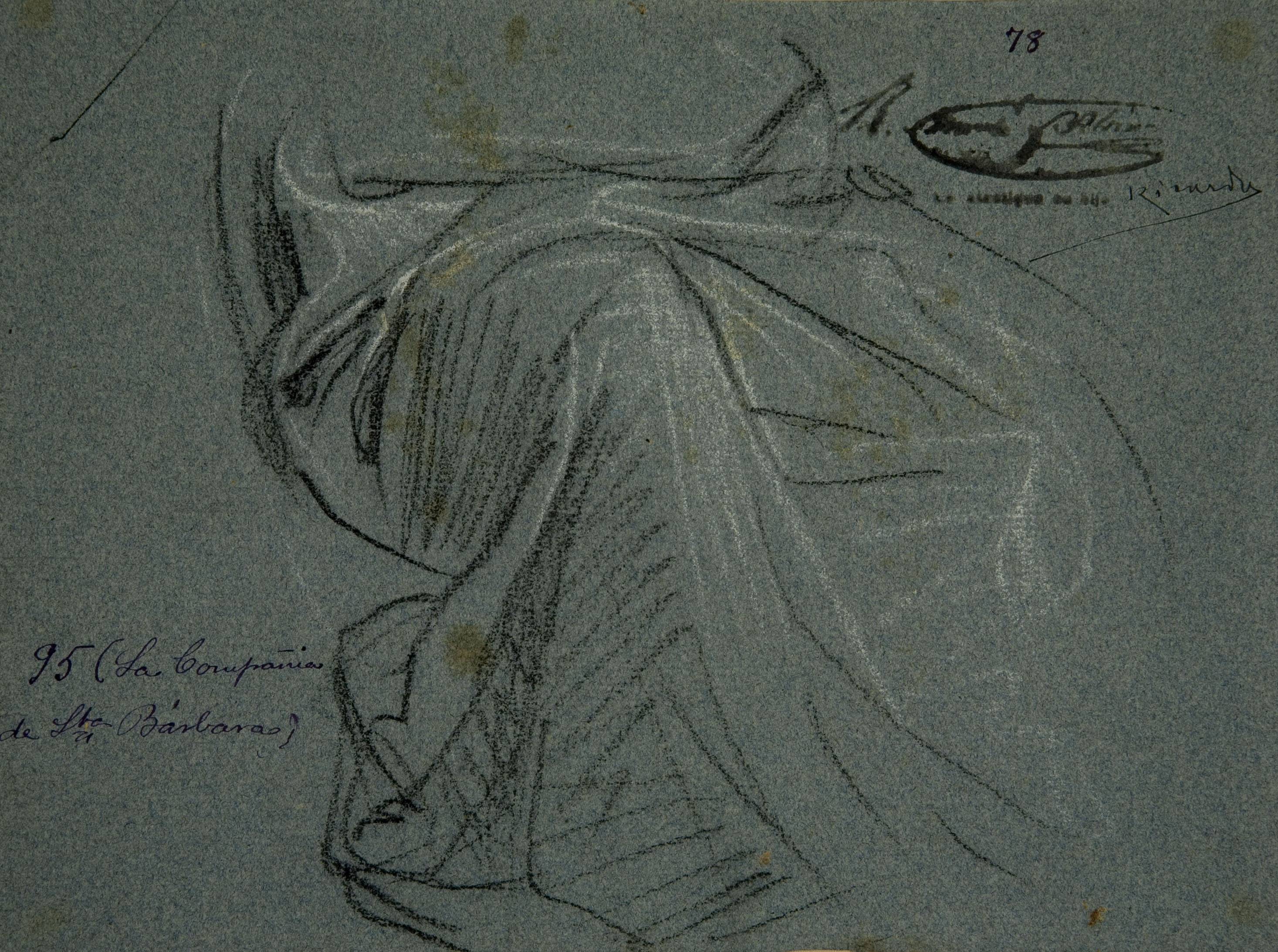 image for: Ramon Martí i Alsina - Estudi de faldilla per al quadre «La companyia de Santa Bàrbara» - Cap a 1891