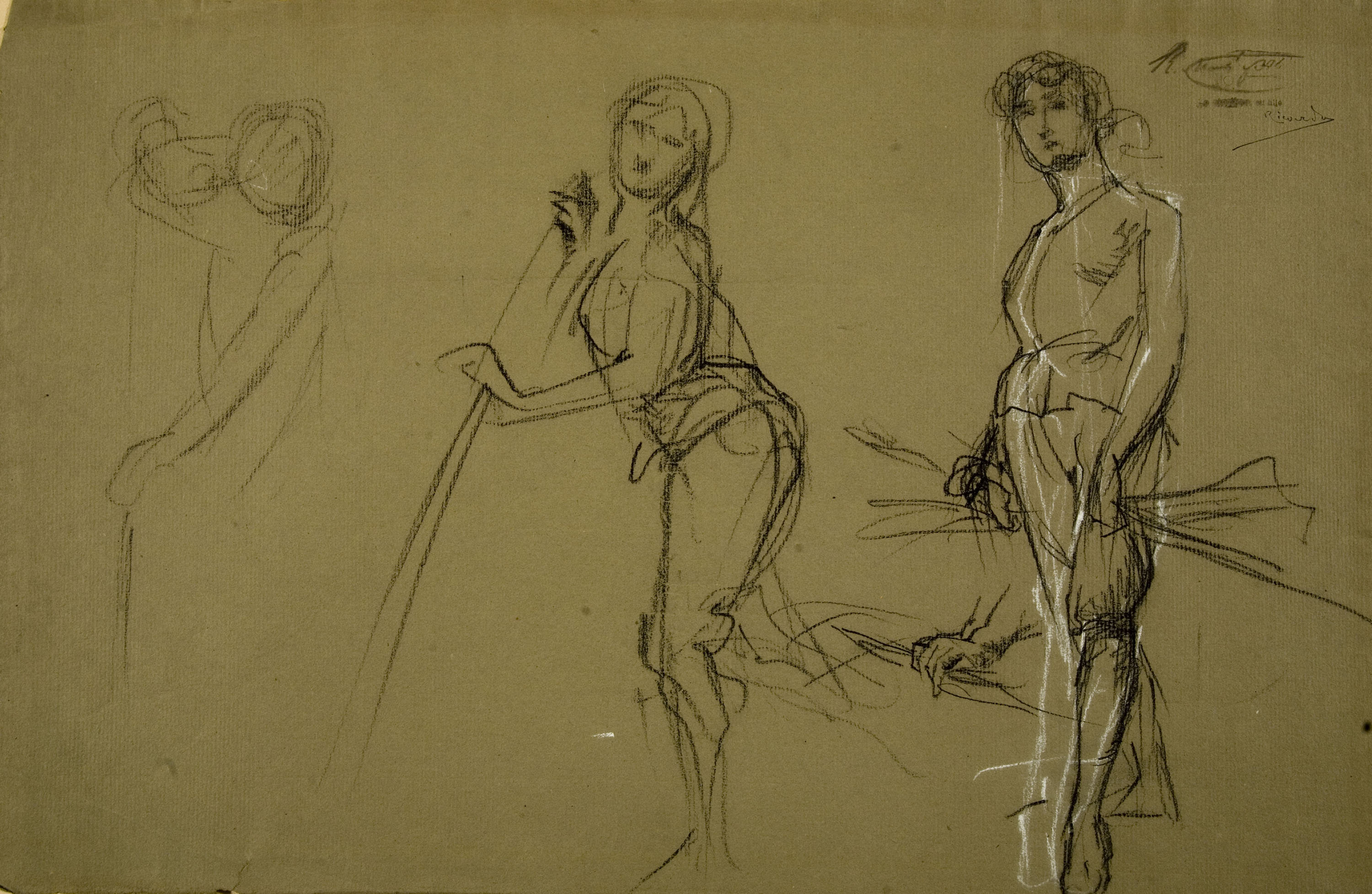 Ramon Martí i Alsina - Estudi de figures per a un quadre - Cap a 1870-1880 image for: Ramon Martí i Alsina - Estudi de figures per a un quadre - Cap a 1870-1880