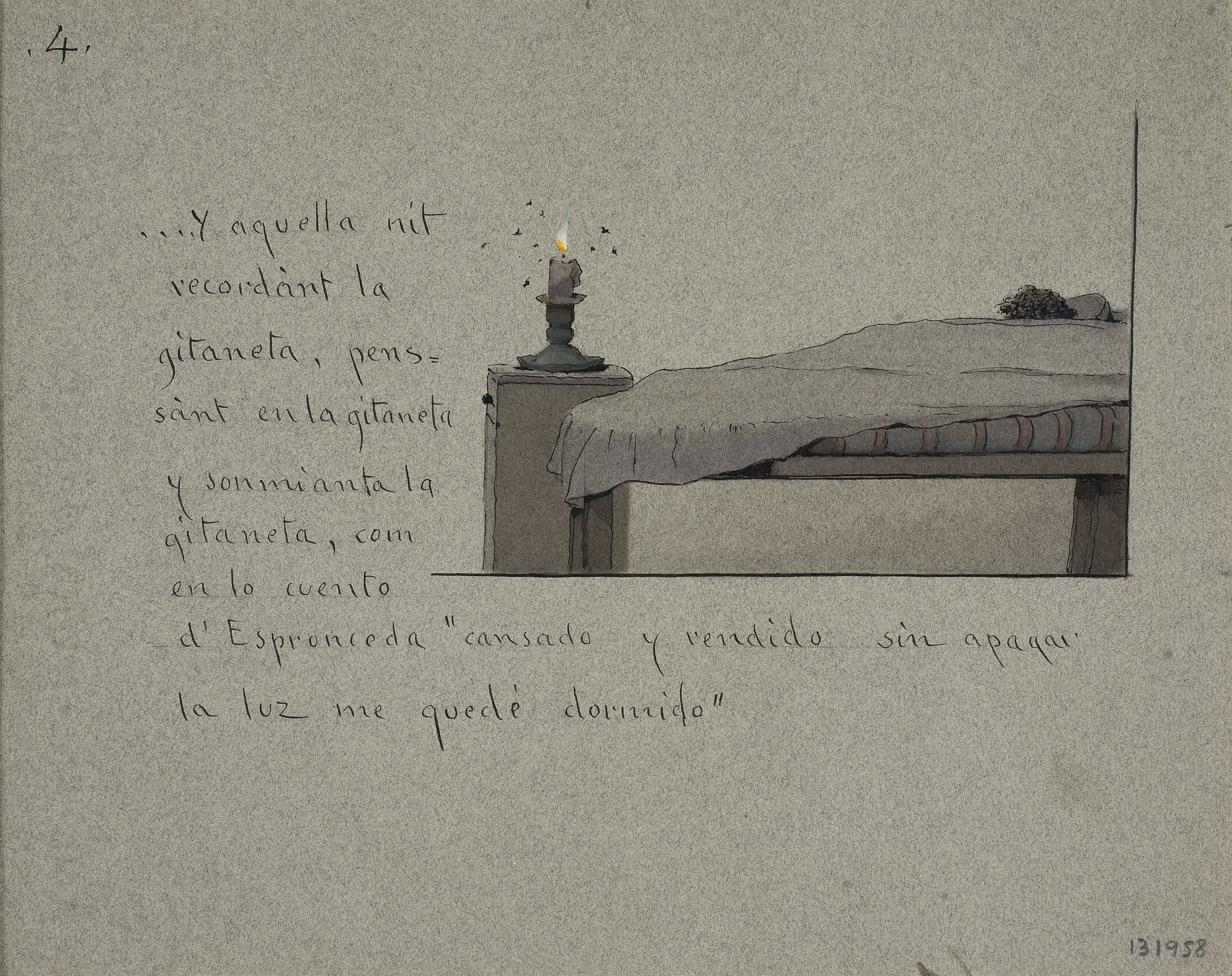 image for: Modest Urgell - ... Y aquella nit recordànt la gitaneta... - Cap a 1918