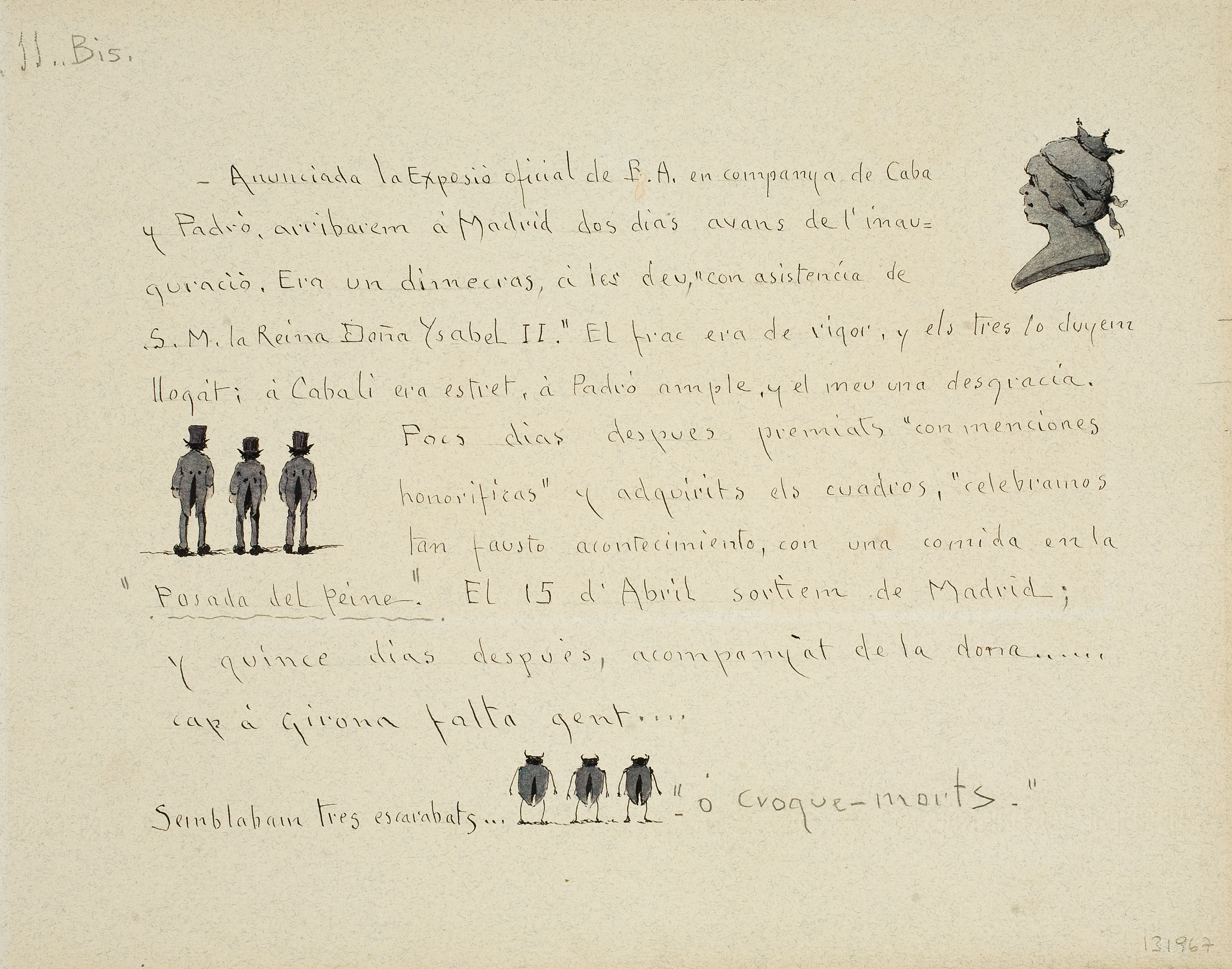 image for: Modest Urgell - «Anunciada la Exposicio oficial de B. A., en companya de Caba y Padró…» - Cap a 1918