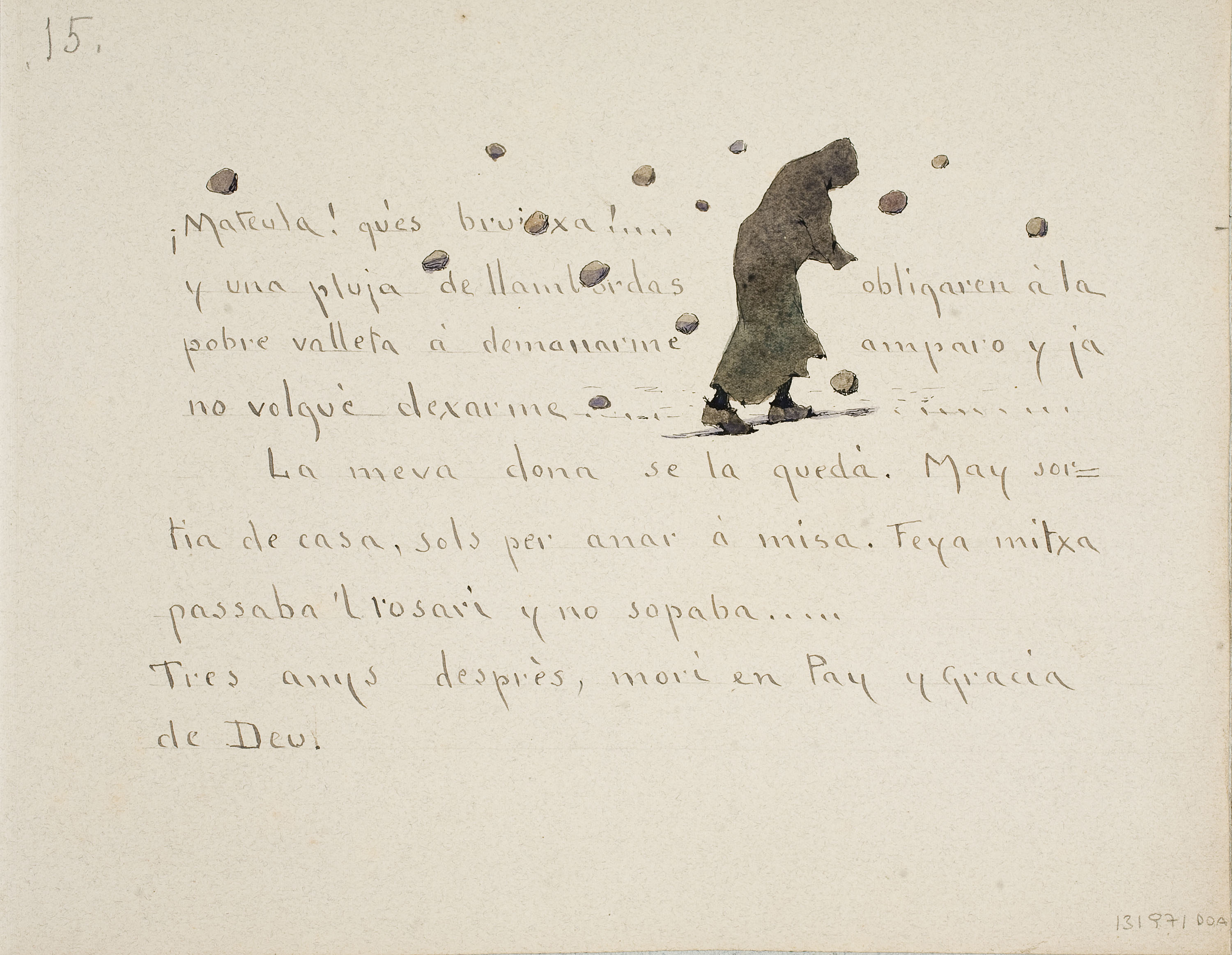 image for: Modest Urgell - ¡Mateula! qu'es bruixa!... (anvers) / Si eix mon ja no't fál pes... (revers) - Cap a 1918