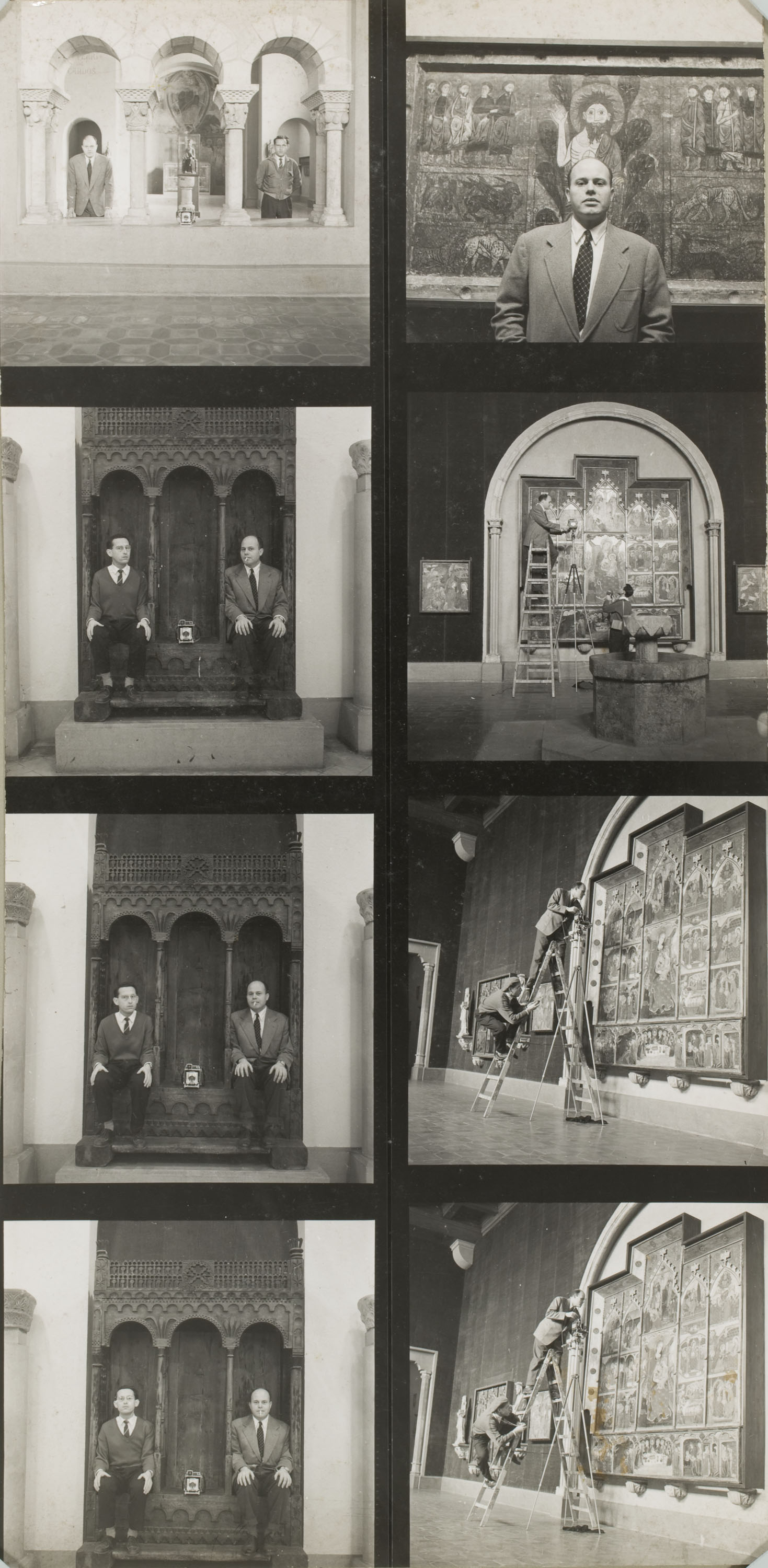 image for: Oriol Maspons - Oriol Maspons i Julio Ubiña al Museu d'Art de Catalunya (contactes) - 1957