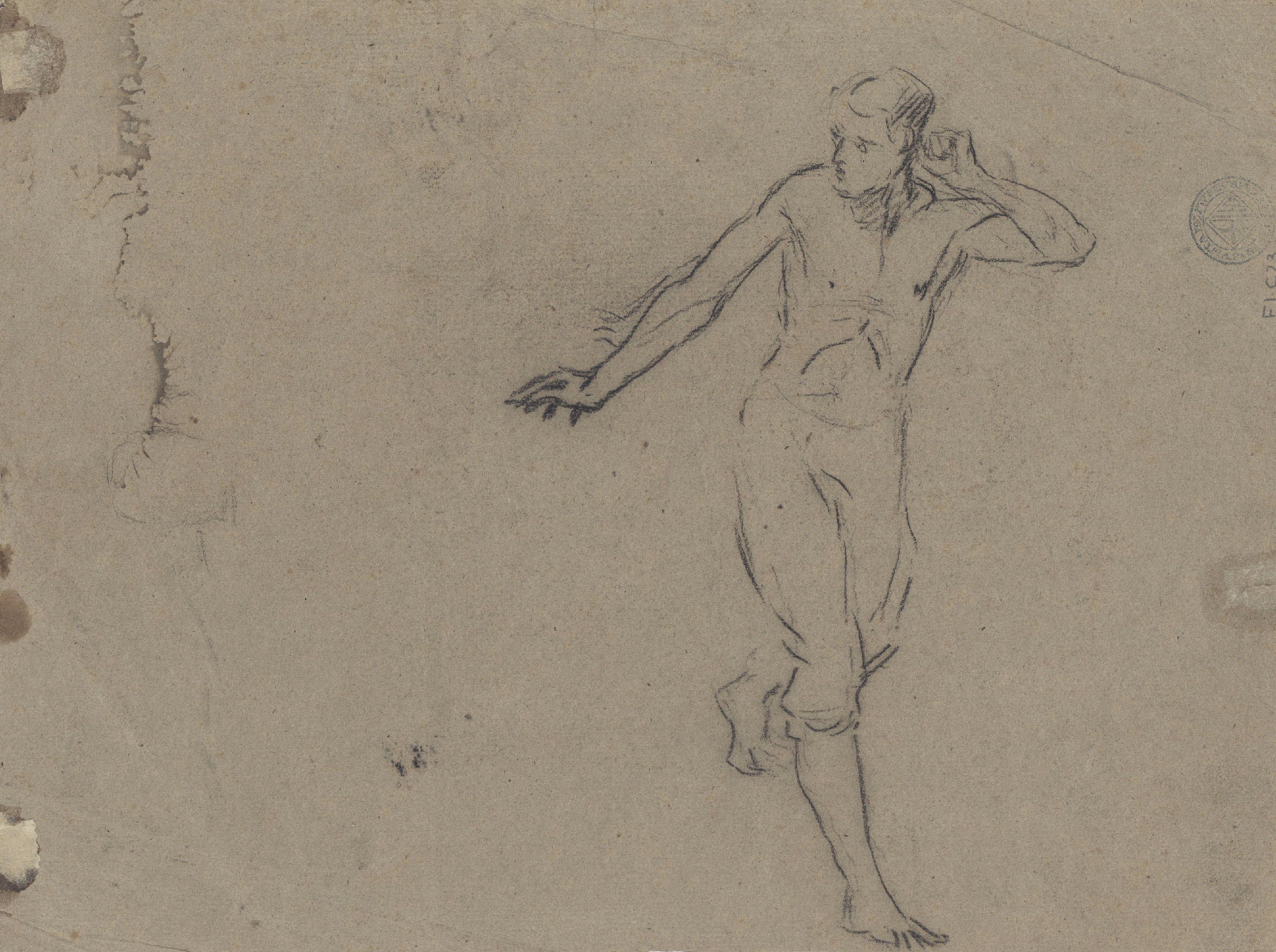 image for: Antoni Caba - Estudi de figures per a la pintura «Penediment de Judes» (anvers) / Estudi de figura per a la pintura «Penediment de Judes» (revers) - Cap a 1874 [1]