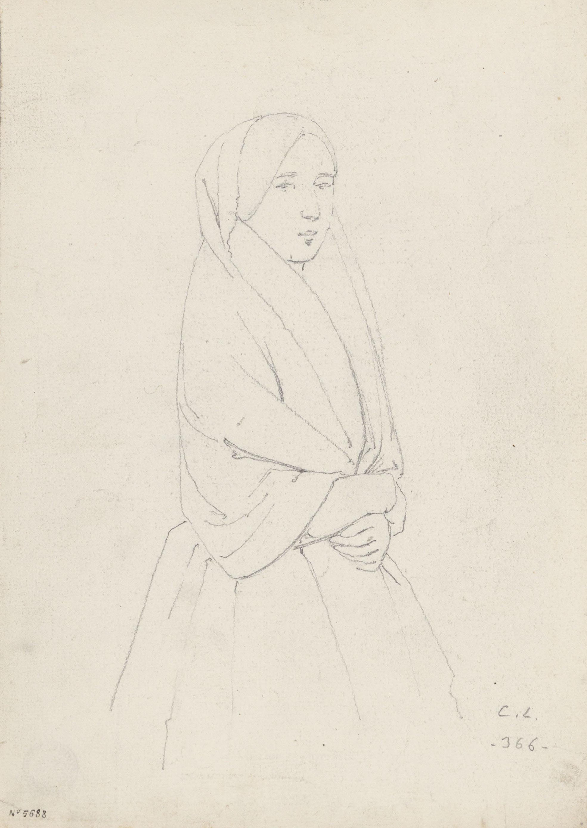 image for: Claudi Lorenzale - Retrat de dona (anvers) / Retrat de dona (revers) - Cap a 1860-1880