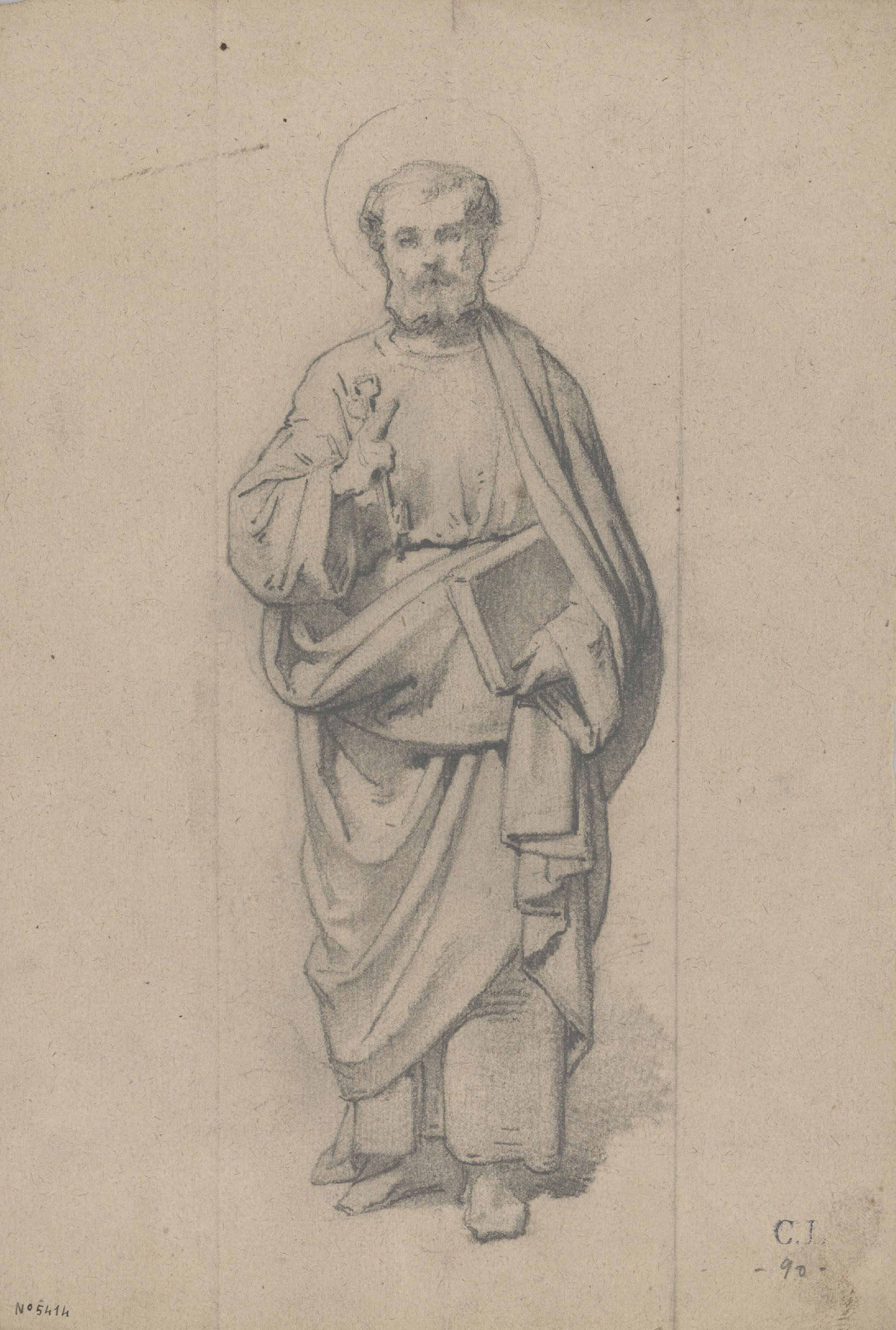 Claudi Lorenzale - Sant Pere - Cap a 1850-1870 image for: Claudi Lorenzale - Sant Pere - Cap a 1850-1870