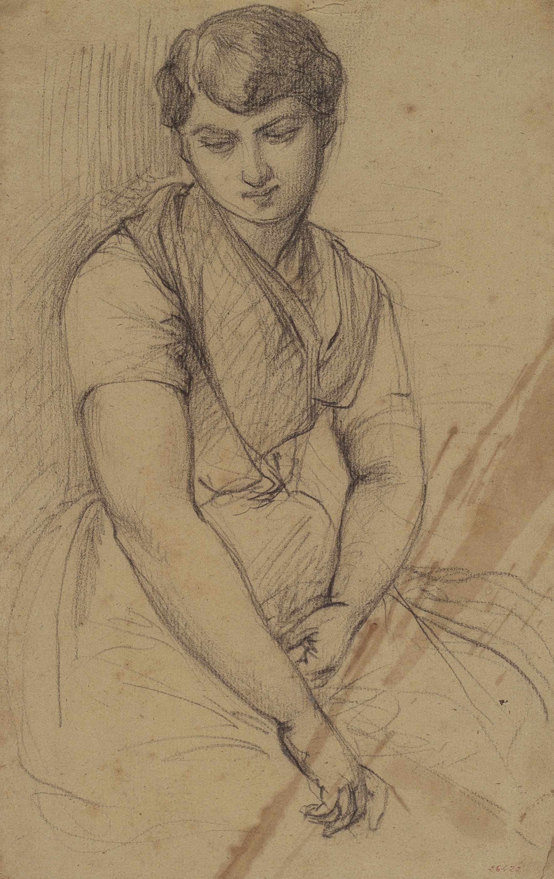 image for: Ramon Martí i Alsina - Noia pensativa - Cap a 1855-1860