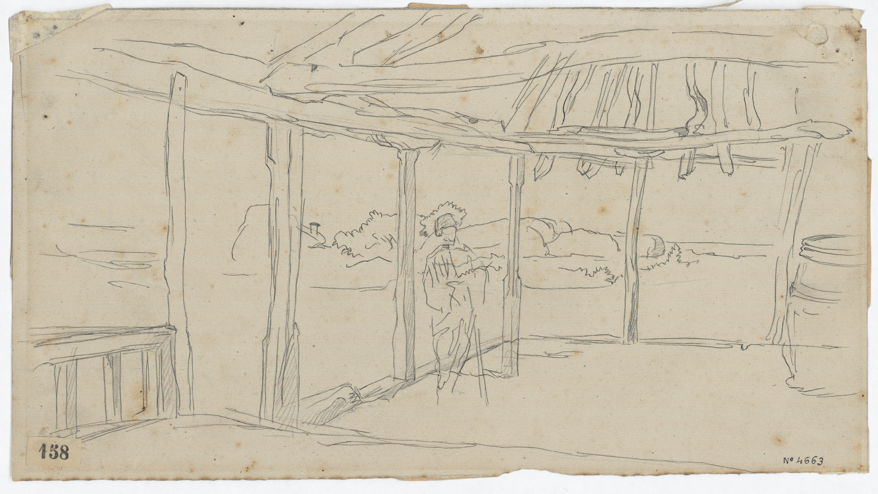 image for: Josep Lluís Pellicer - Apunt de construcció i figura - 1877