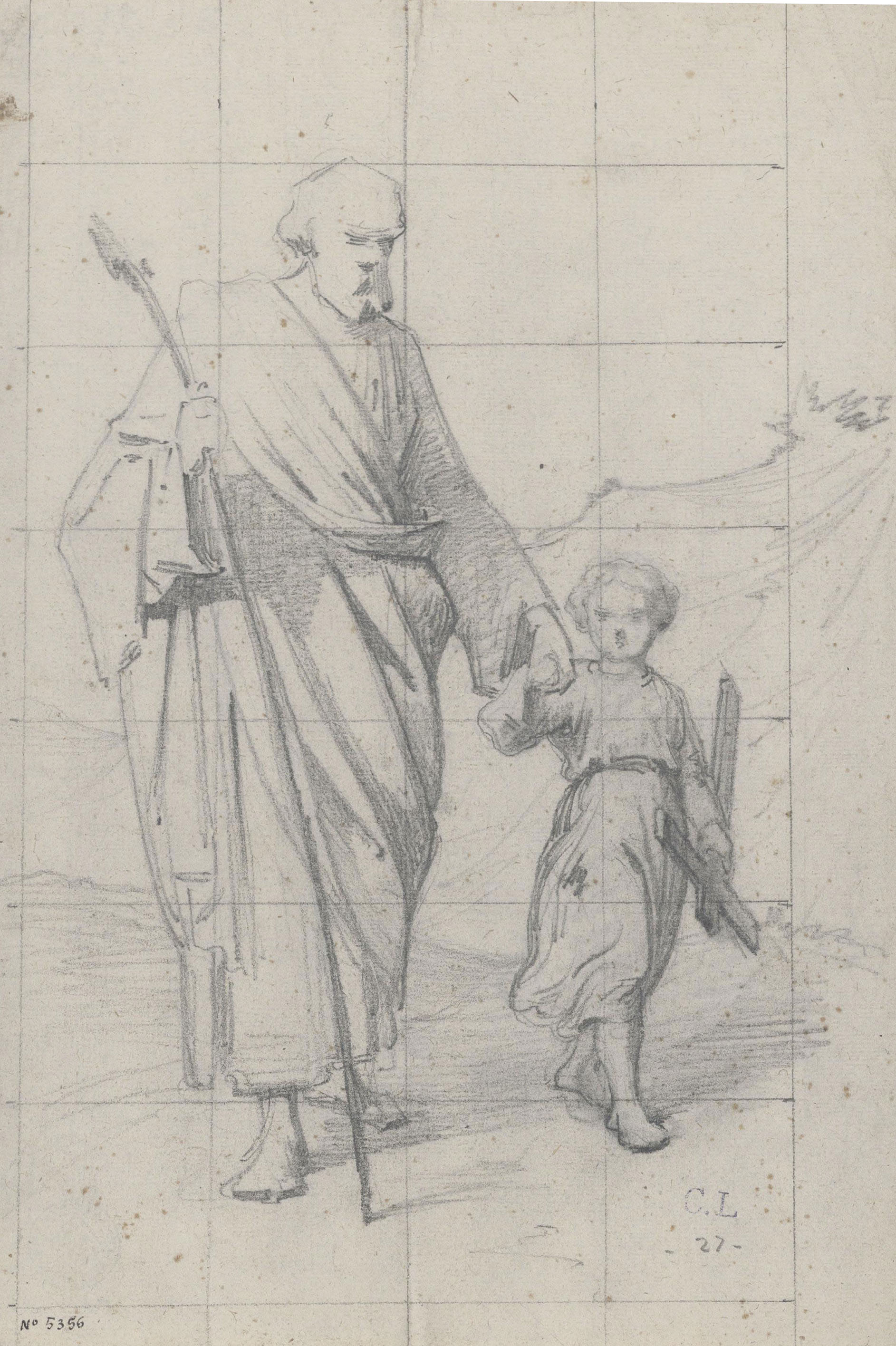 image for: Claudi Lorenzale - Sant Josep i el Nen (anvers) / Sant Josep i el Nen (revers) - Cap a 1850-1870
