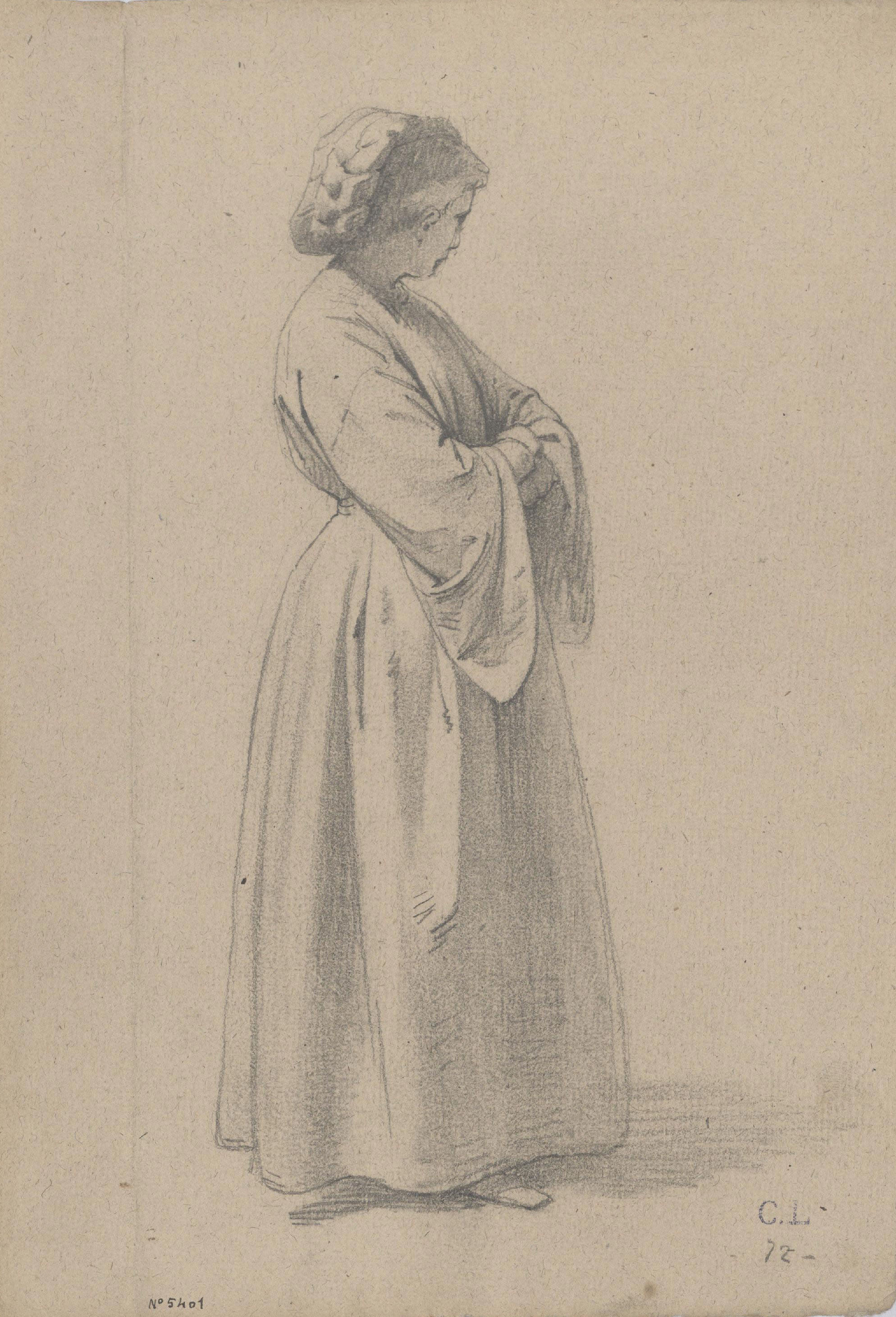 Claudi Lorenzale - Dona - Cap a 1860-1880 image for: Claudi Lorenzale - Dona - Cap a 1860-1880