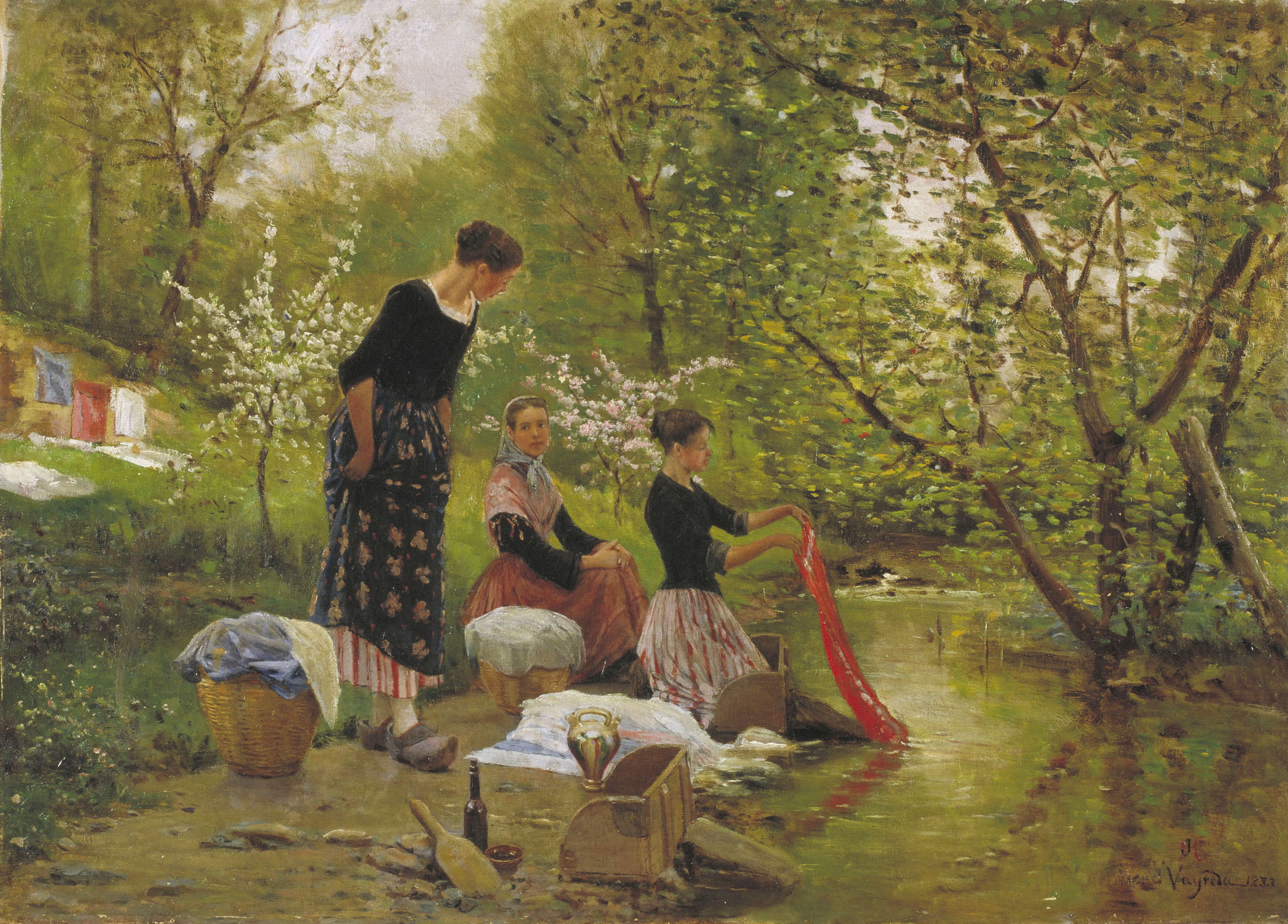 image for: Marià Vayreda - Les bugaderes - 1883
