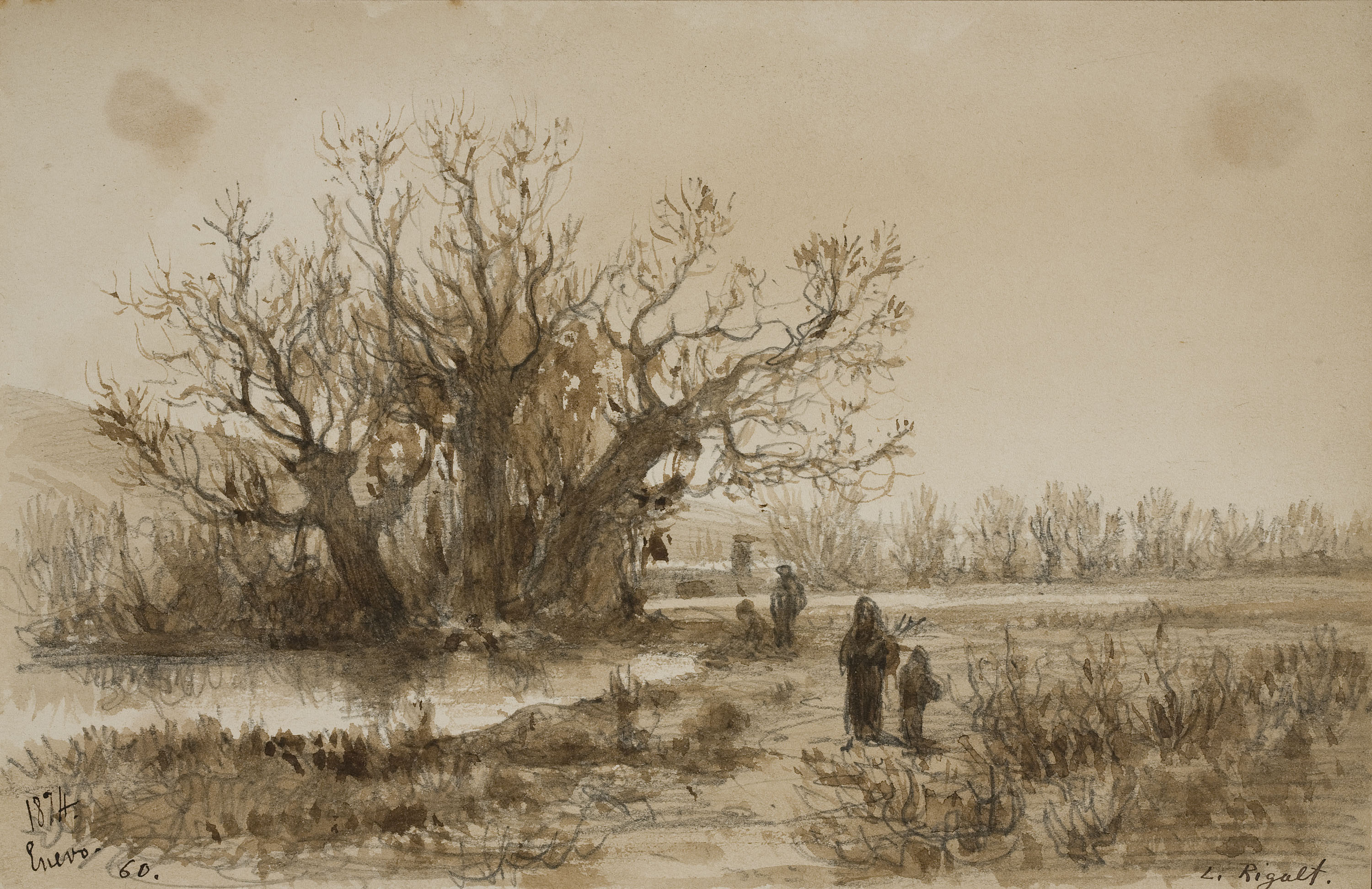 Lluís Rigalt - Paisatge - Gener de 1874 image for: Lluís Rigalt - Paisatge - Gener de 1874