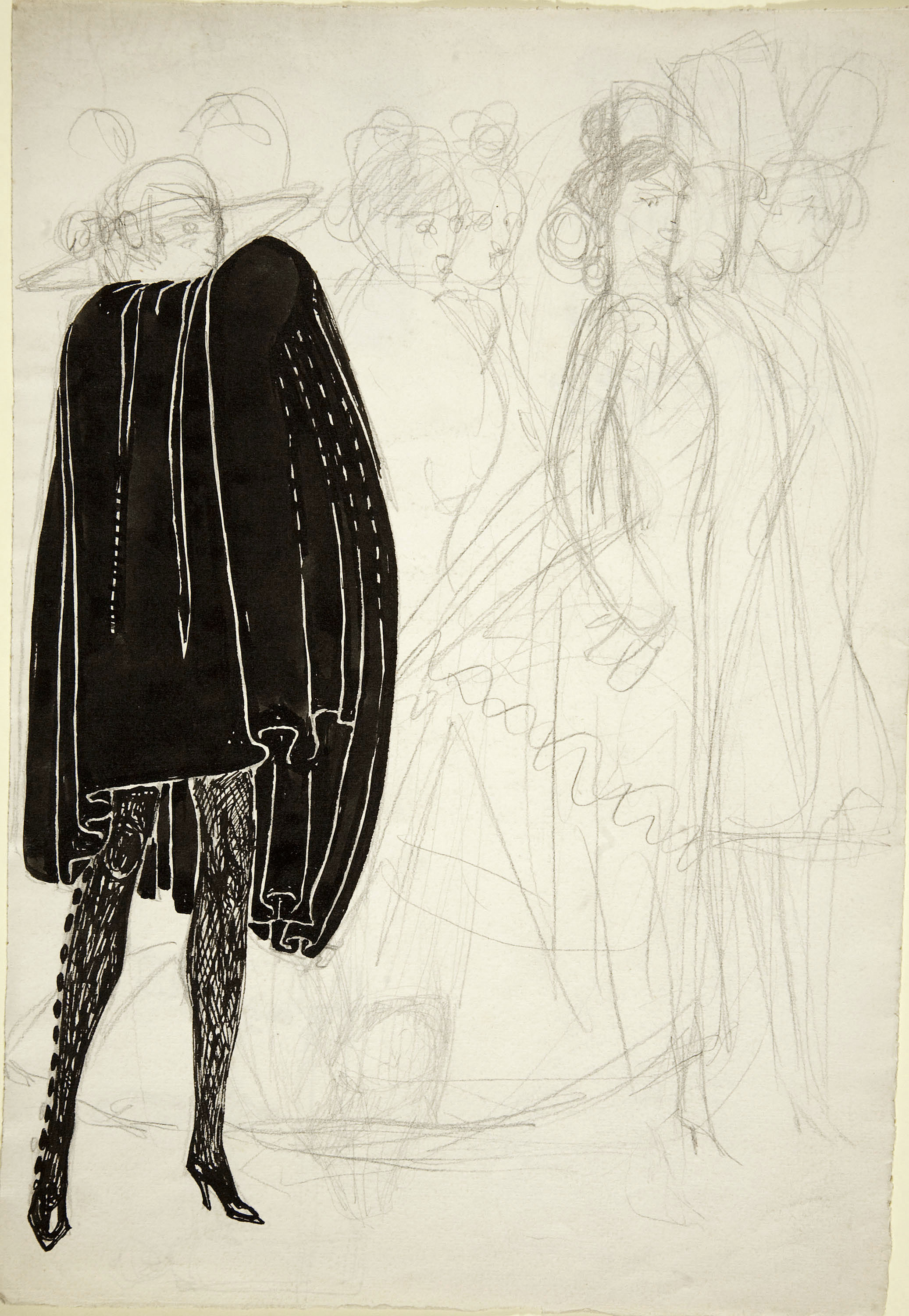 image for: Ismael Smith - Dama amb capa en un passeig (anvers) / Projecte de monument (revers) - Cap a 1908-1910