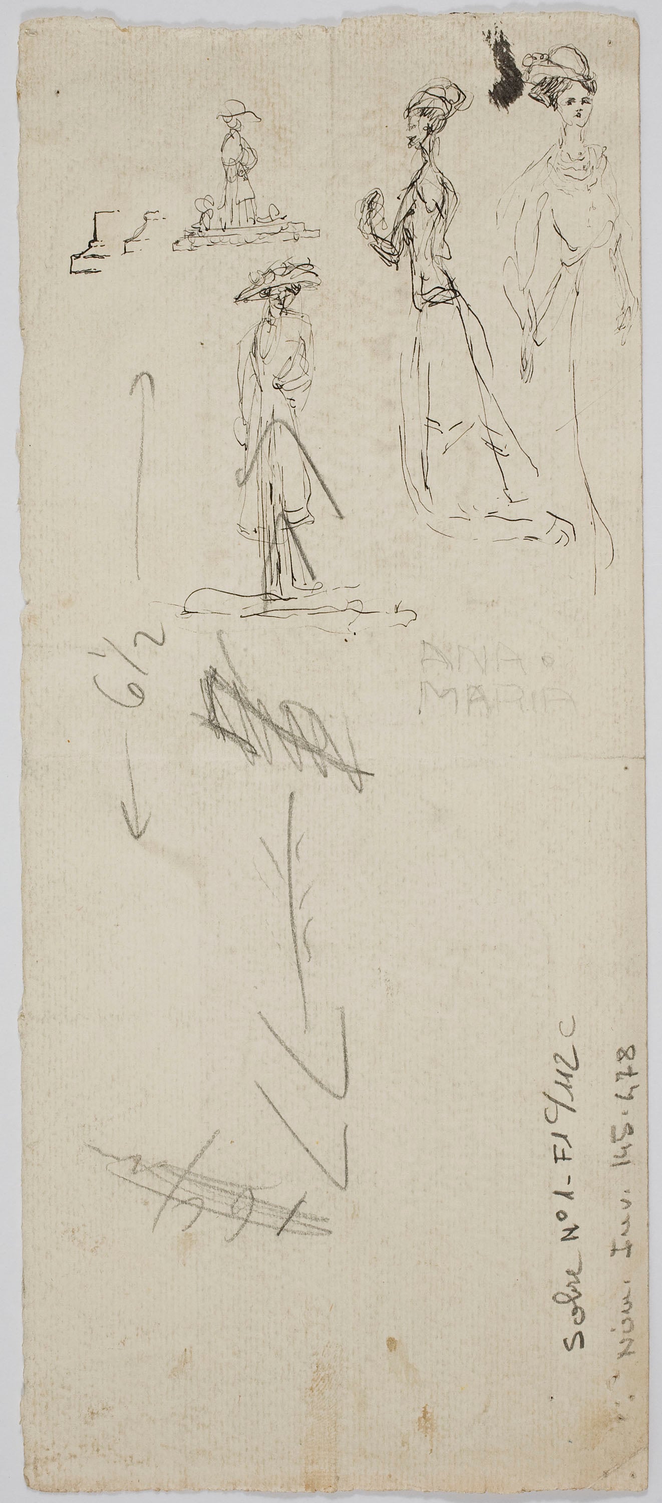 image for: Ismael Smith - Entrada d'un jardí (anvers) / Figures (revers) - Cap a 1907-1910 [1]