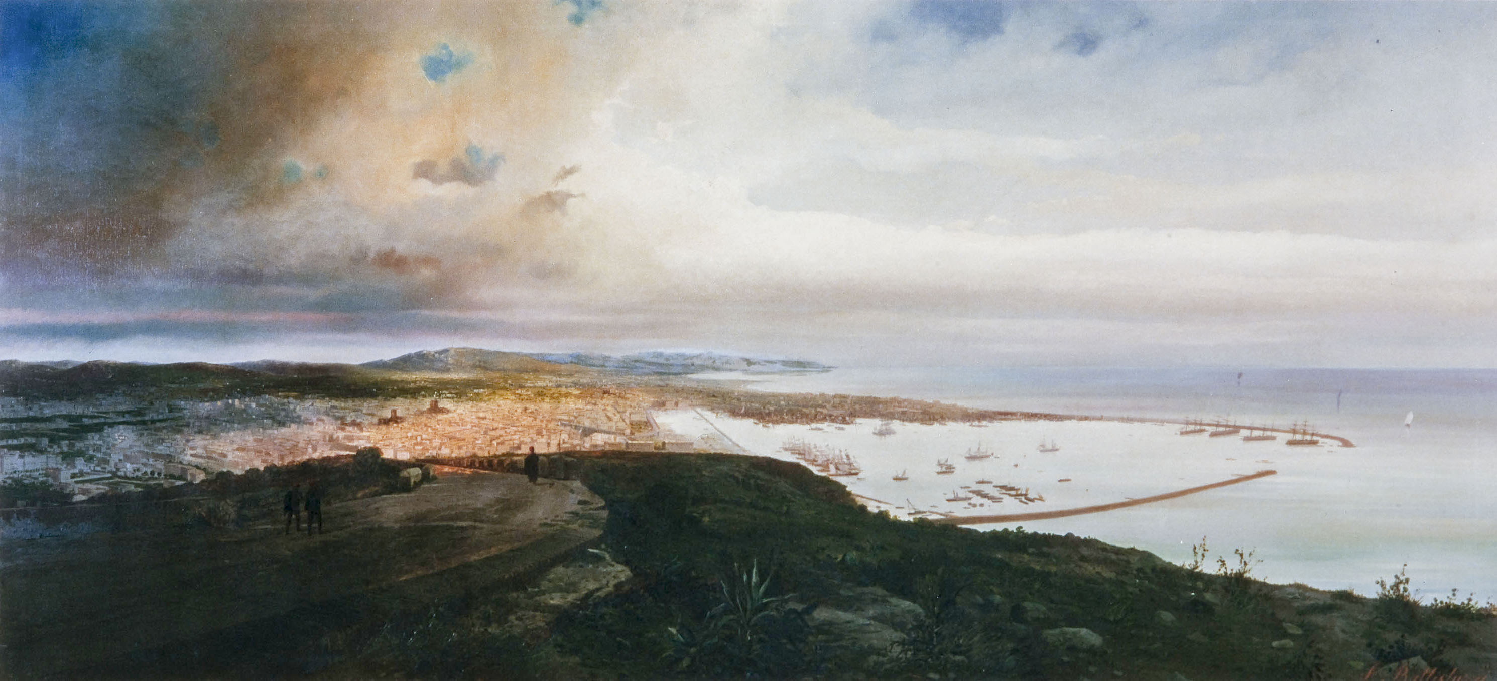 image for: Achille Battistuzzi - Vista panoràmica de Barcelona - Cap a 1870-1876