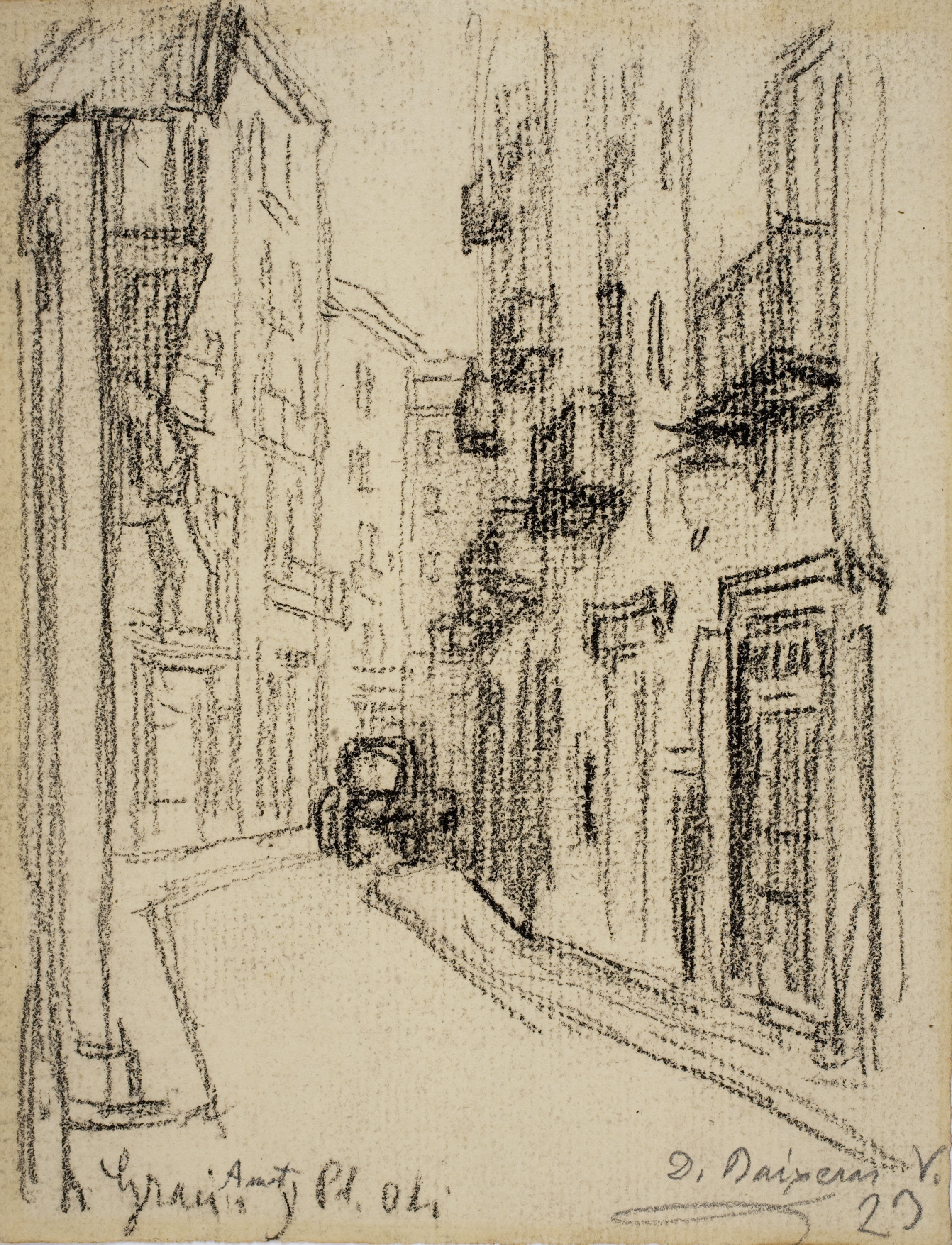 Dionís Baixeras - Plaça de l'Oli i carrer de Graciamat - Cap a 1908 image for: Dionís Baixeras - Plaça de l'Oli i carrer de Graciamat - Cap a 1908