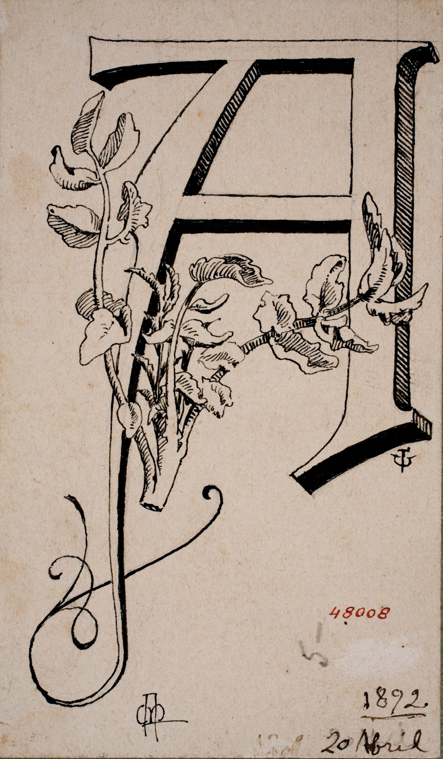 image for: Apel·les Mestres - Lletra A i ornamentació - 1892