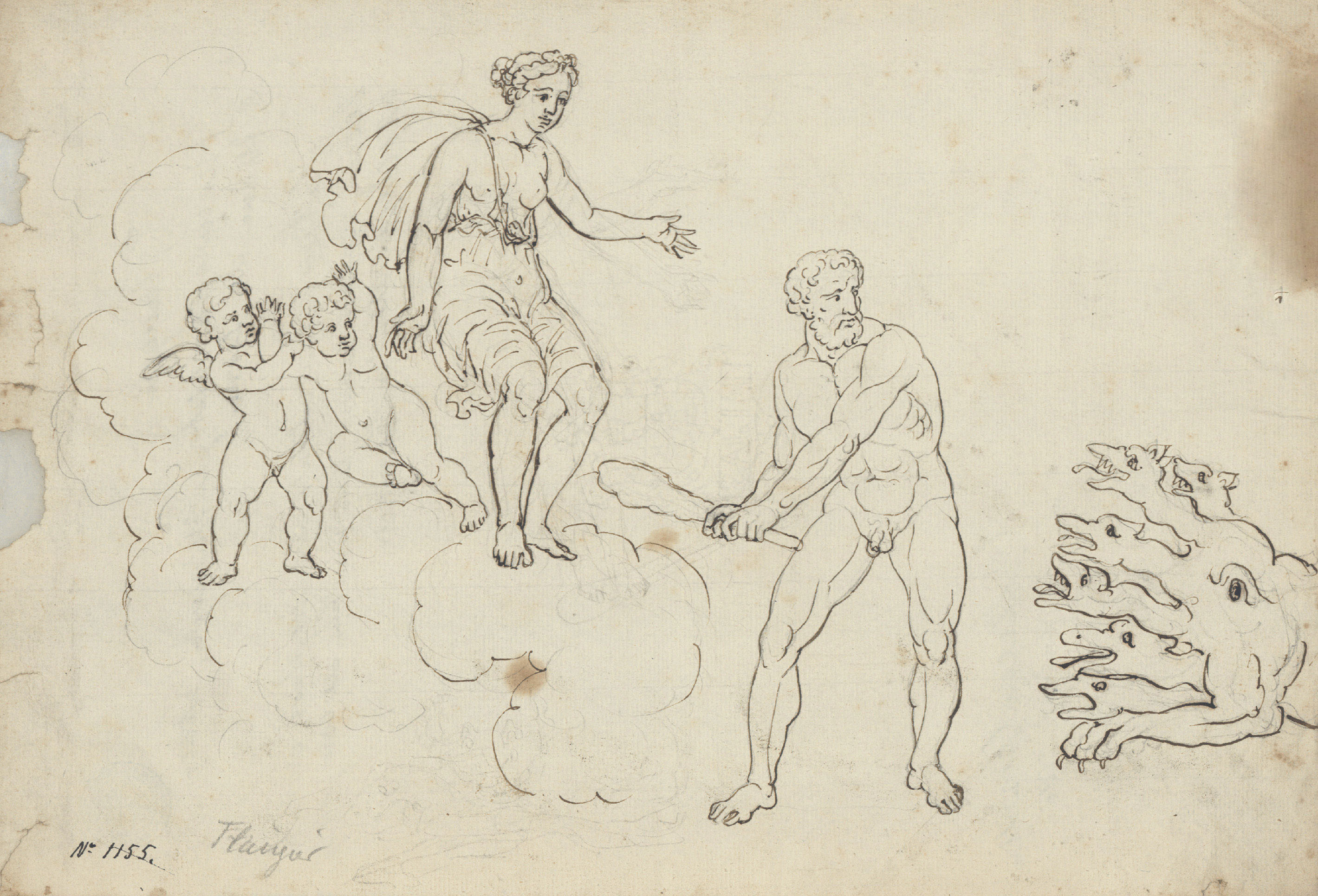 image for: Josep Bernat Flaugier - Hèrcules, assistit per Minerva, ataca la hidra de Lerna - Cap a 1800-1812