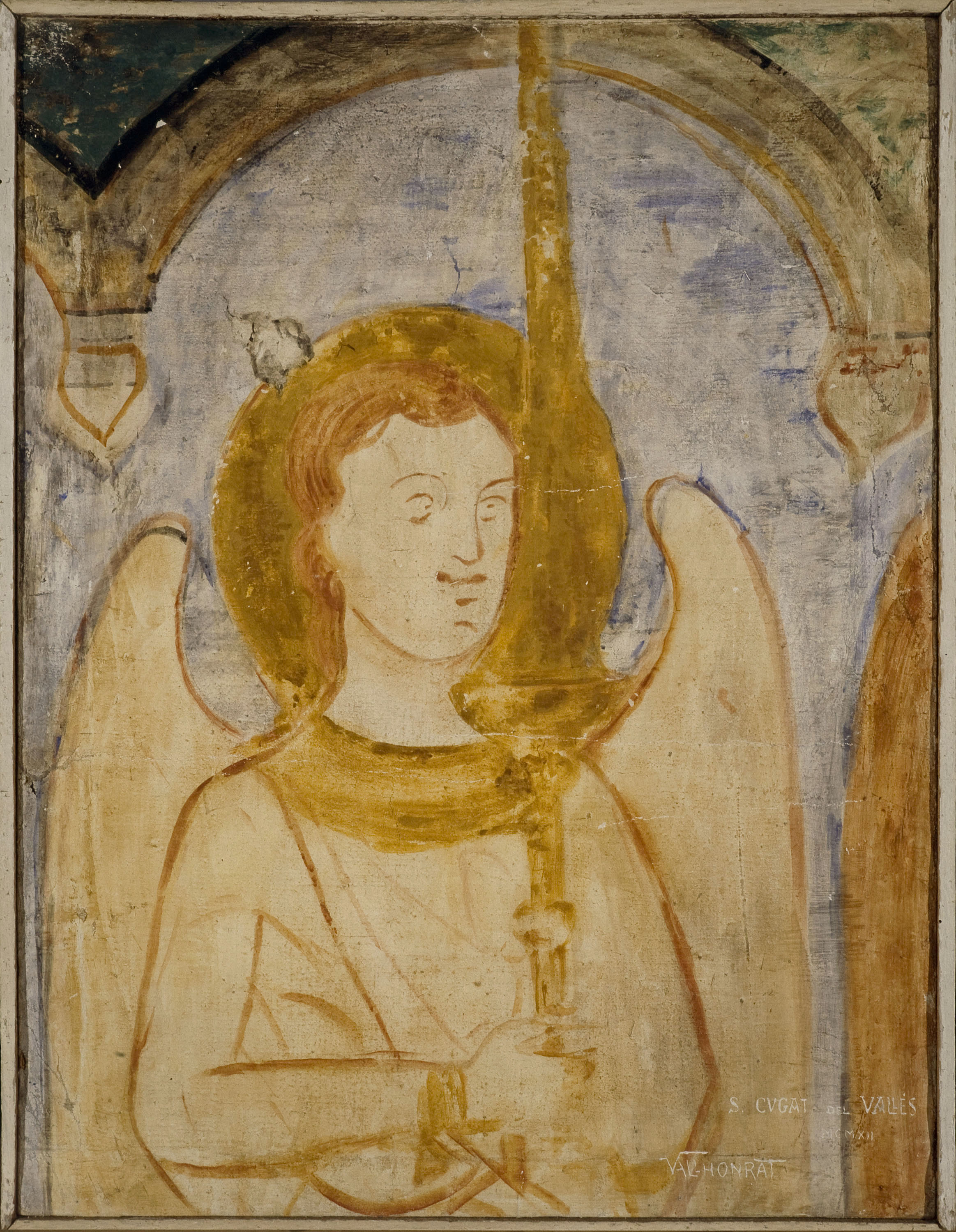 image for: Joan Vallhonrat - Reproducció de les pintures de Sant Cugat del Vallès. Àngel portador d'un ciri - 1912
