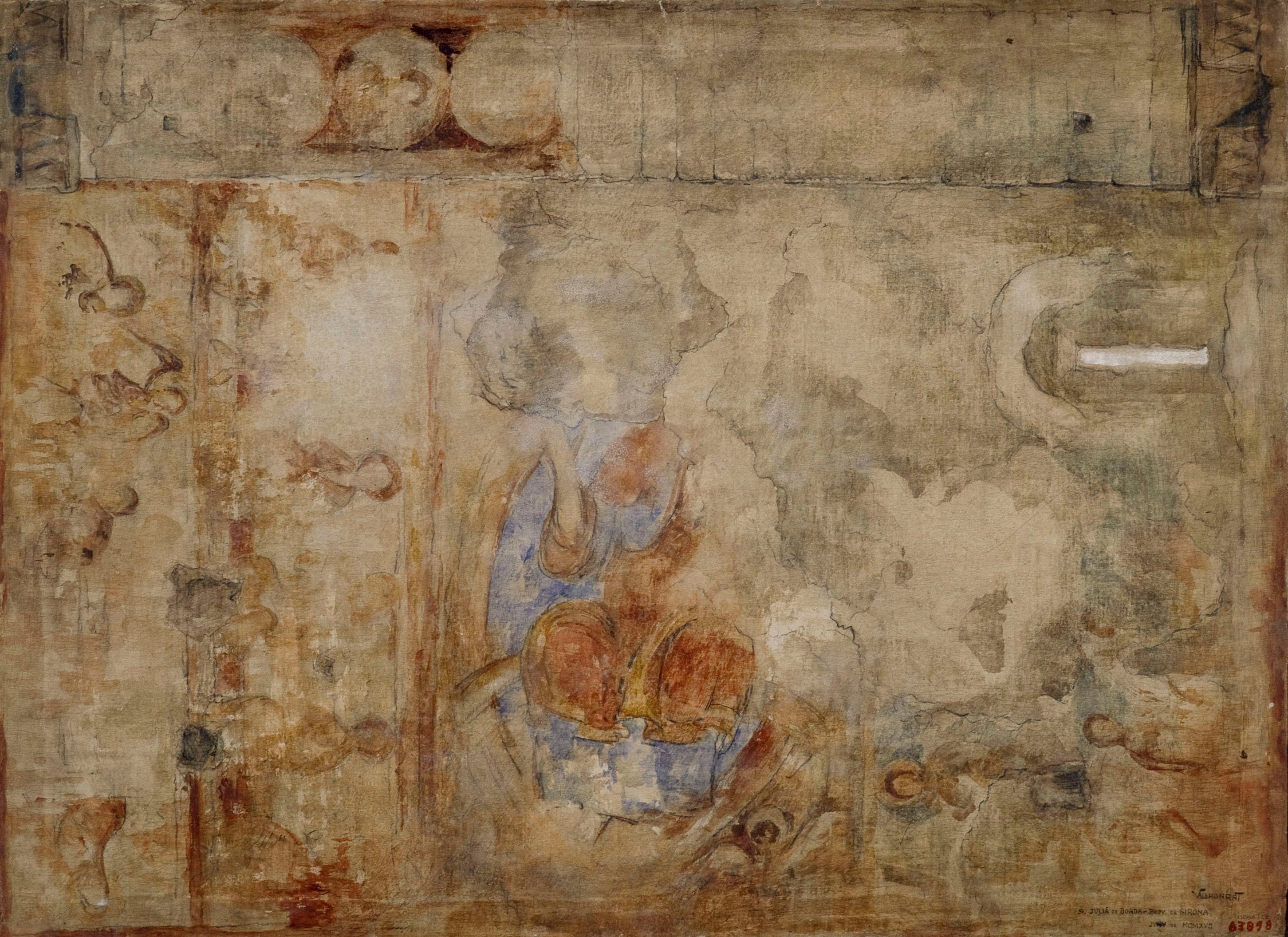 image for: Joan Vallhonrat - Reproducció de les pintures de l'absis de Sant Julià de Boada - 1917