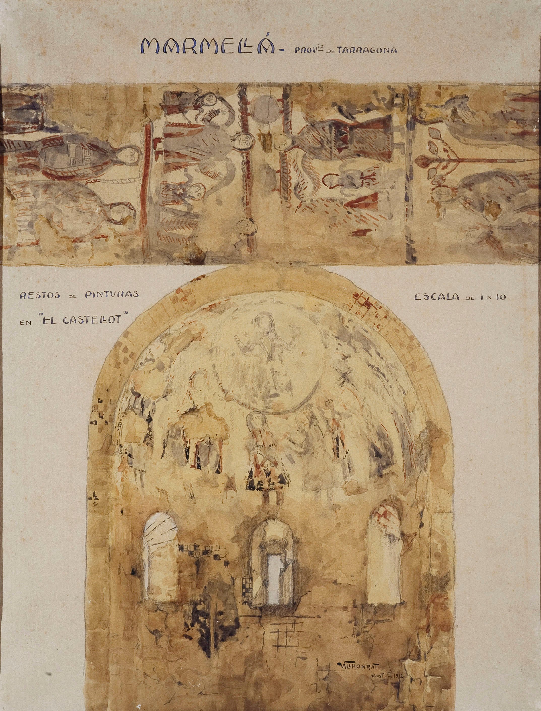 image for: Joan Vallhonrat - Reproducció de les pintures de l'absis de Marmellar - 1912