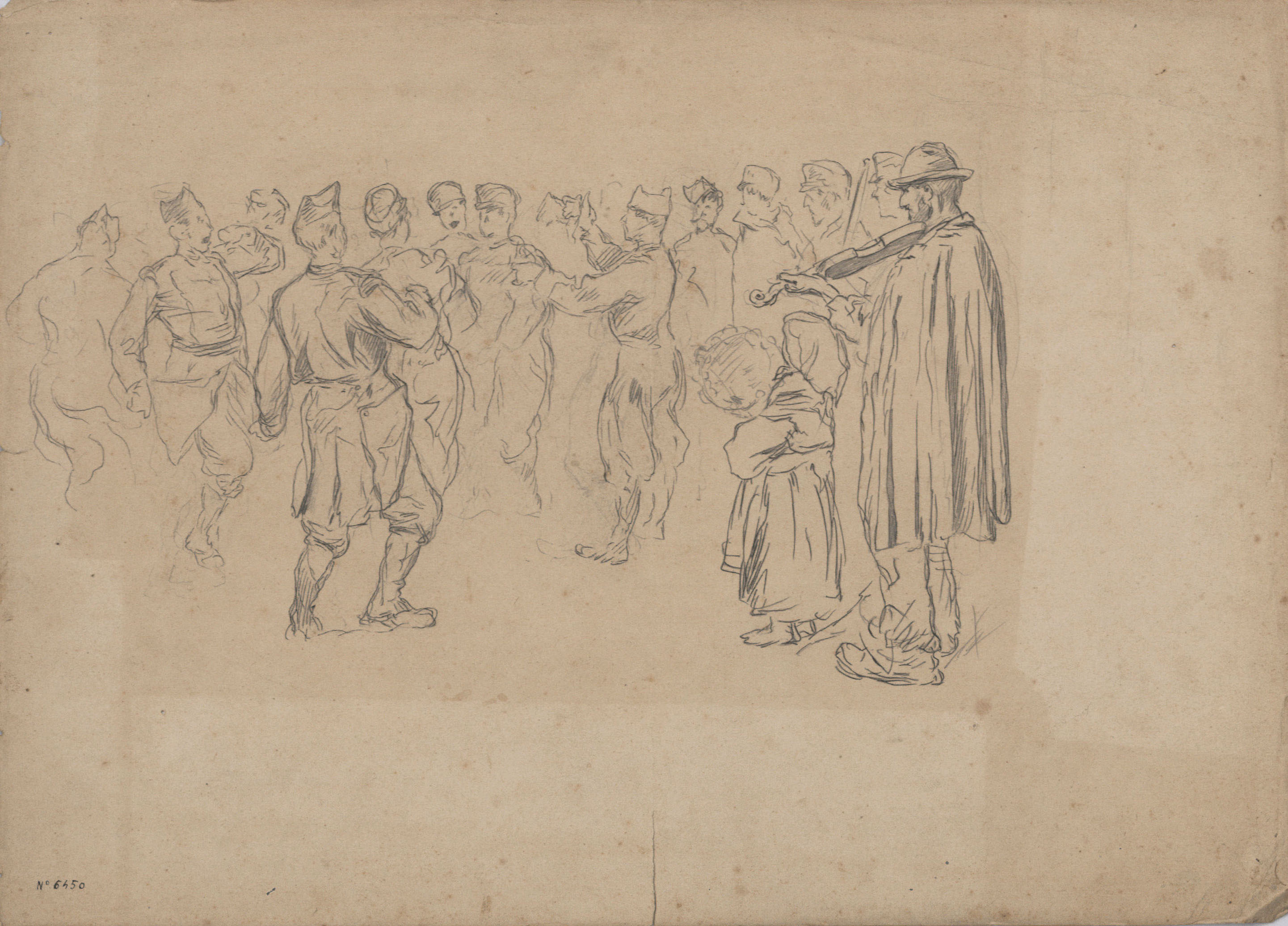 Josep Lluís Pellicer - Soldats ballant - Cap a 1872-1876 image for: Josep Lluís Pellicer - Soldats ballant - Cap a 1872-1876