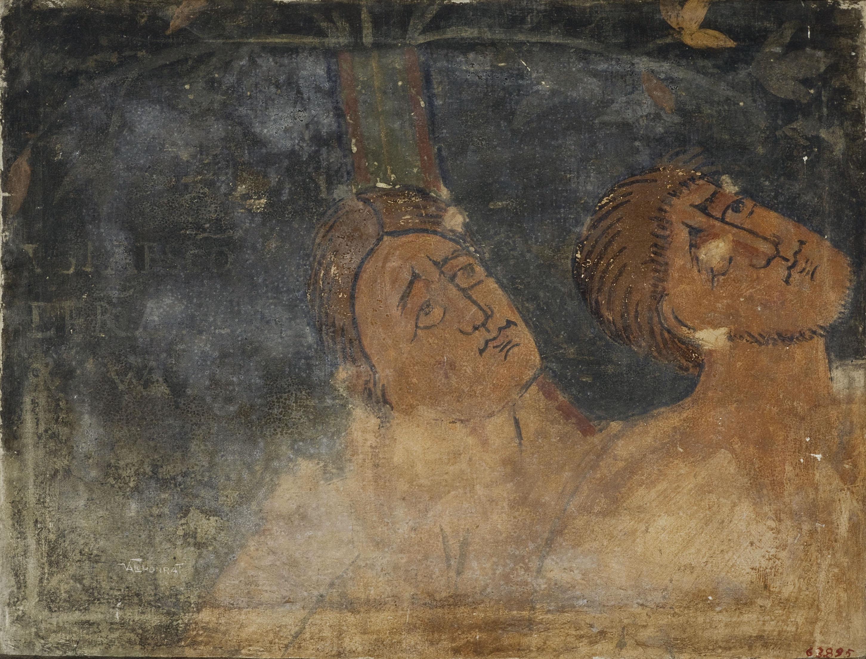 image for: Joan Vallhonrat - Reproducció de les pintures de l'absis de Sant Sadurní d'Osormort. Expulsió d'Adam i Eva del Paradís - 1916