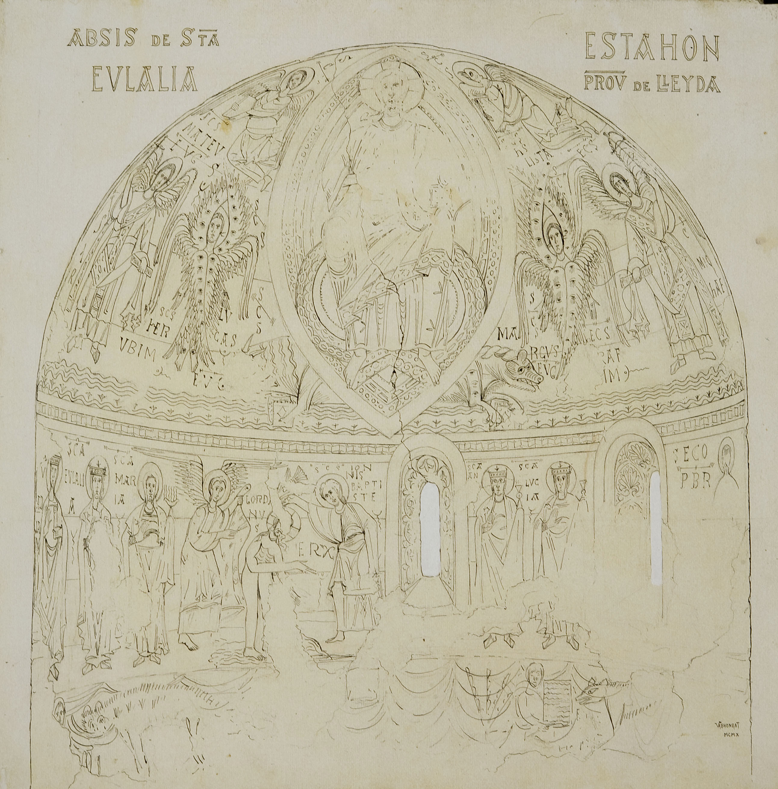 image for: Joan Vallhonrat - Reproducció de les pintures de l'absis de Santa Eulàlia d'Estaon - 1910