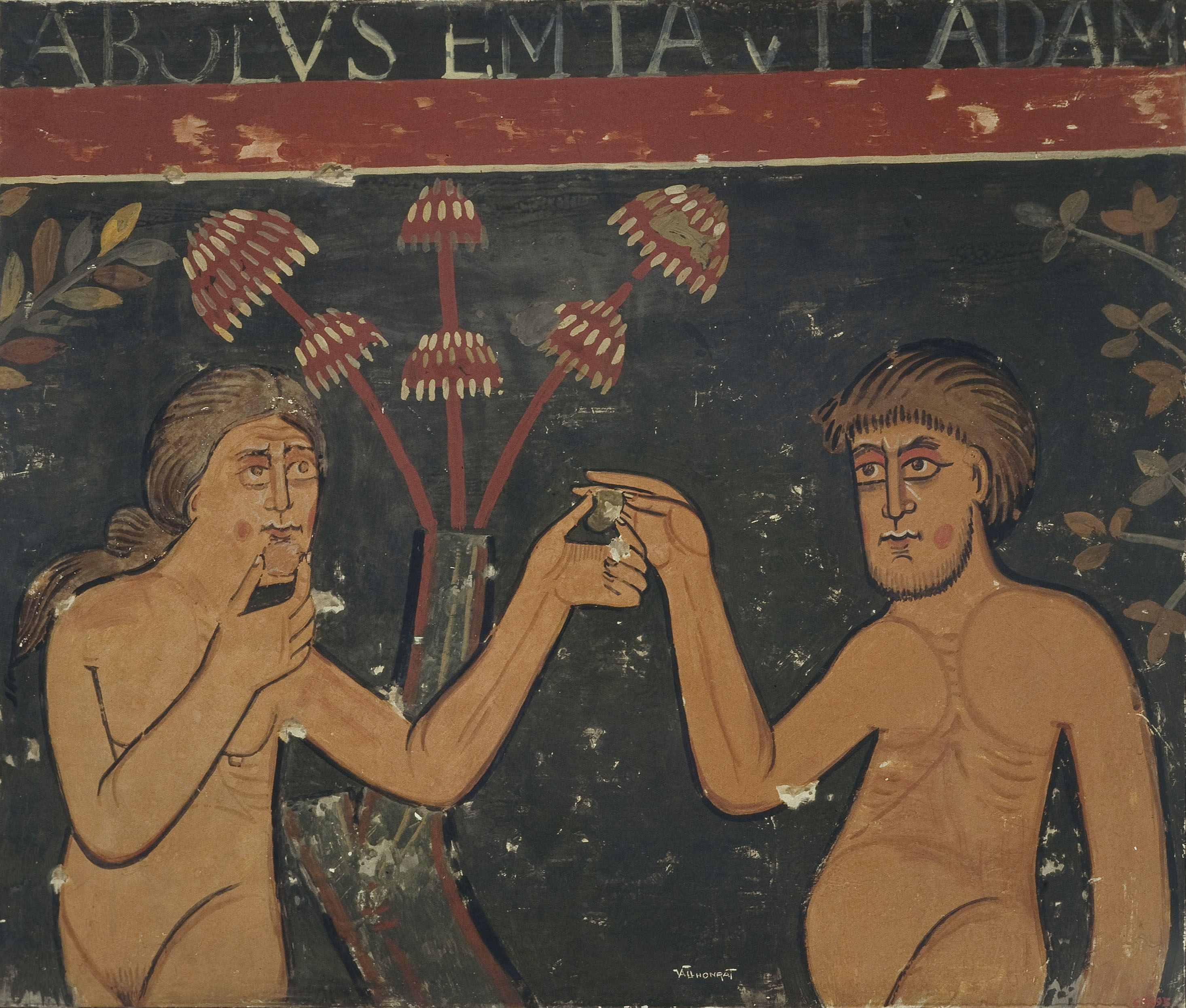 image for: Joan Vallhonrat - Reproducció de les pintures de l'absis de Sant Sadurní d'Osormort. Adam i Eva - 1916