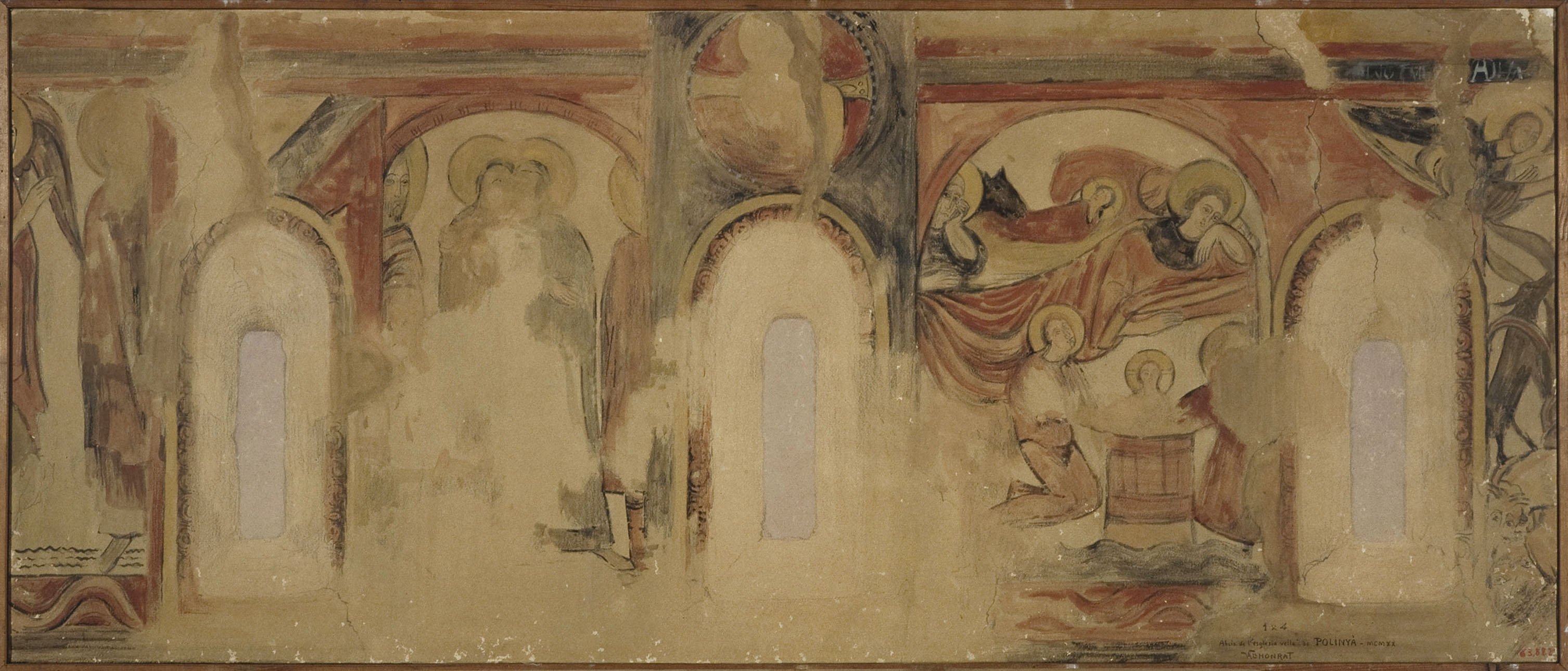 image for: Joan Vallhonrat - Reproducció de les pintures del semicilindre de l'absis de Polinyà - 1920