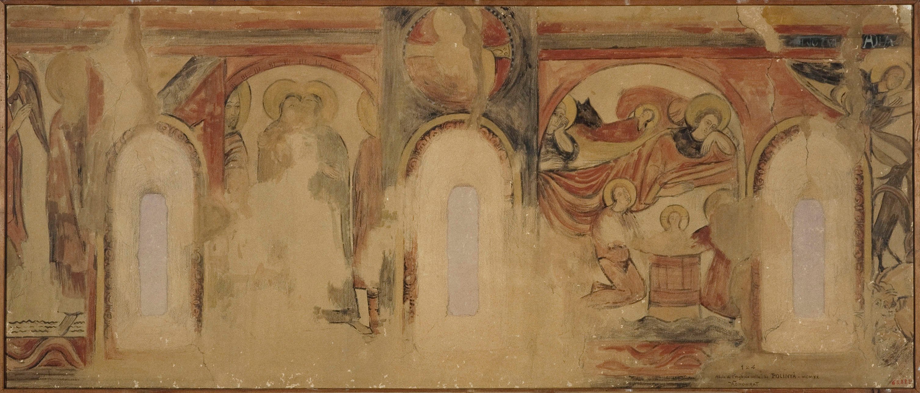 image for: Joan Vallhonrat - Reproducció de les pintures del semicilindre de l'absis de Polinyà - 1920