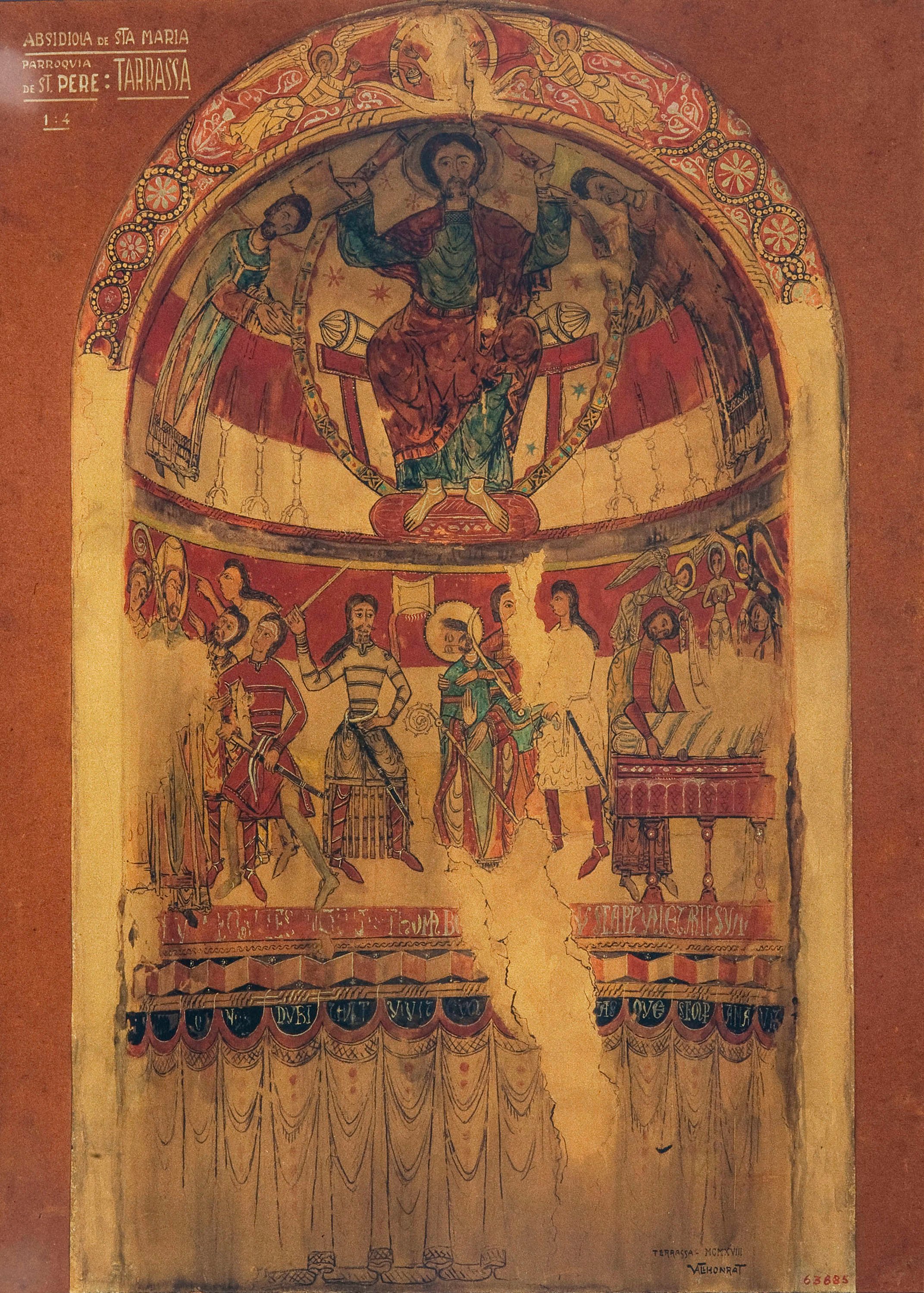 image for: Joan Vallhonrat - Reproducció de les pintures de l'absis de Sant Tomàs Becket de Santa Maria de Terrassa - 1918