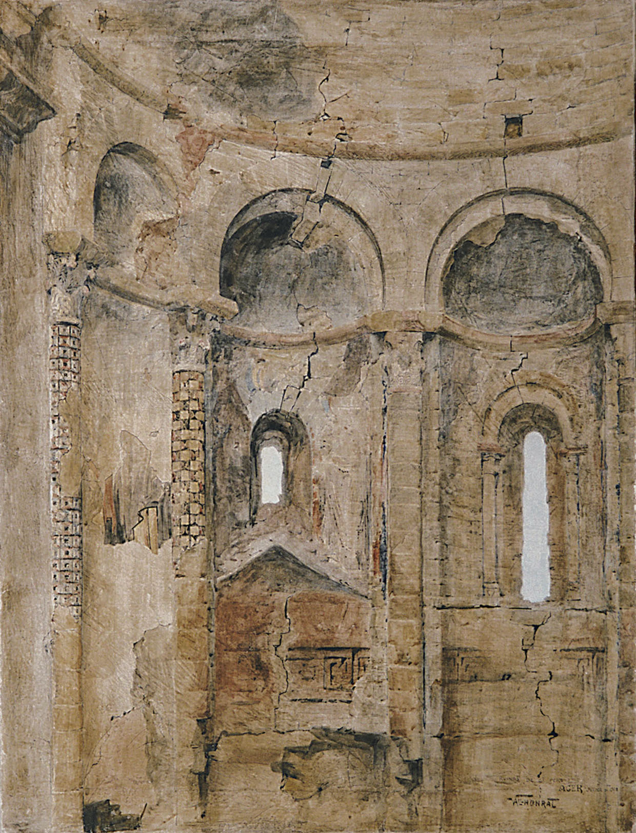 image for: Joan Vallhonrat - Reproducció de l'absis de l'església de Sant Pere d'Àger - 1912