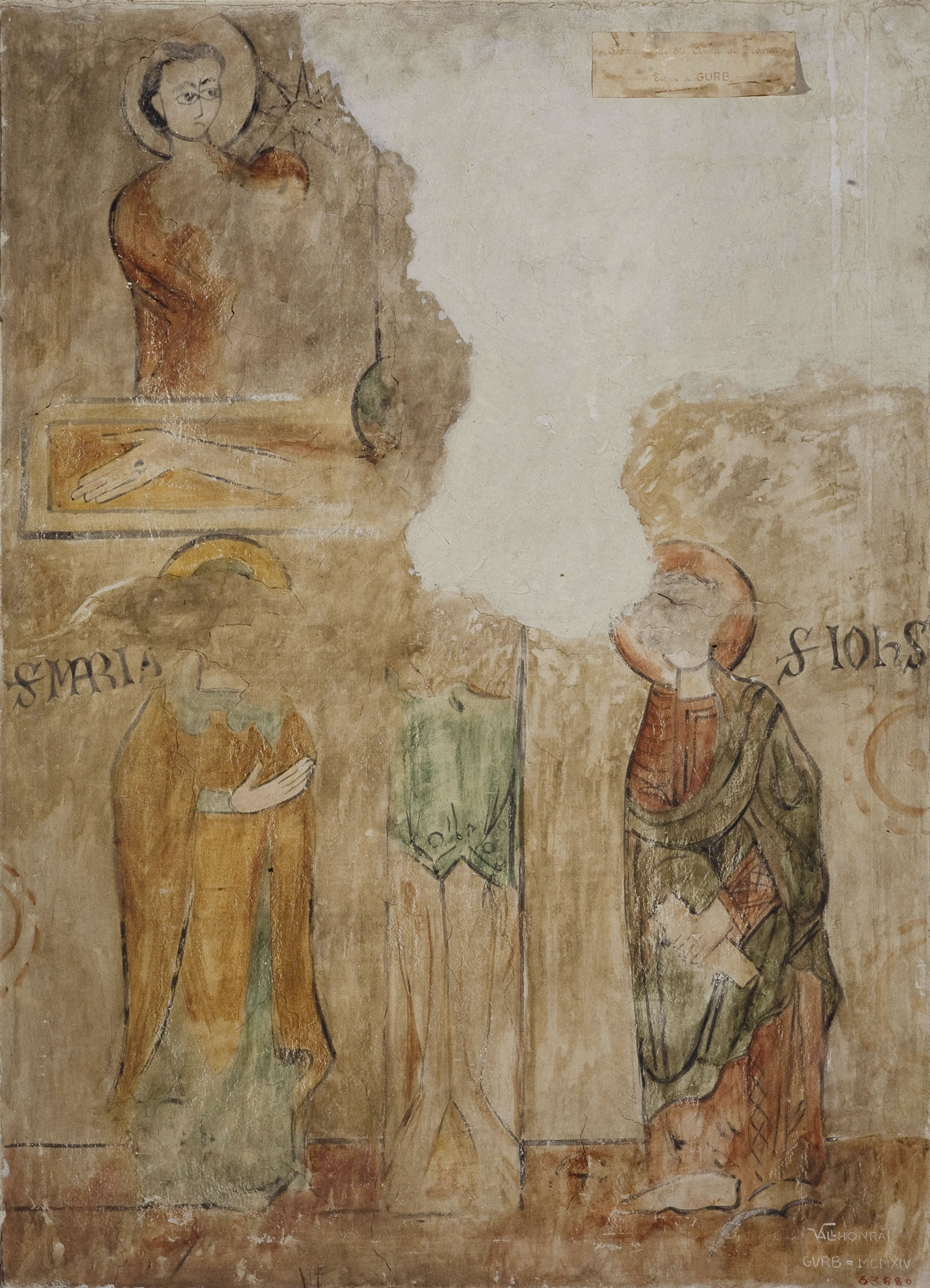 image for: Joan Vallhonrat - Reproducció de les pintures de Santa Anna de Mont-ral. Crucifixió - 1914