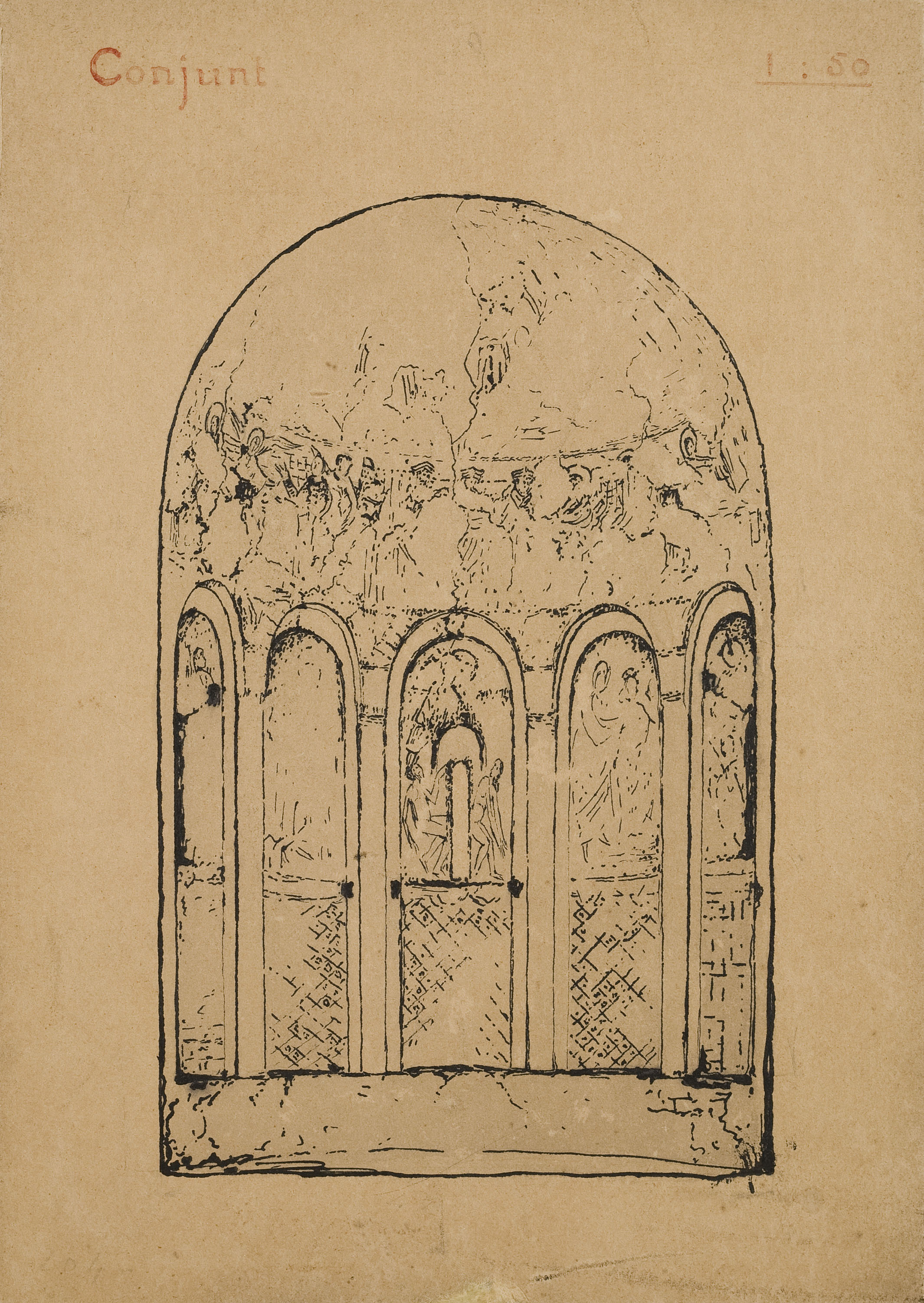 image for: Joan Vallhonrat - Reproducció de les pintures de Sant Martí del Brull - 1914