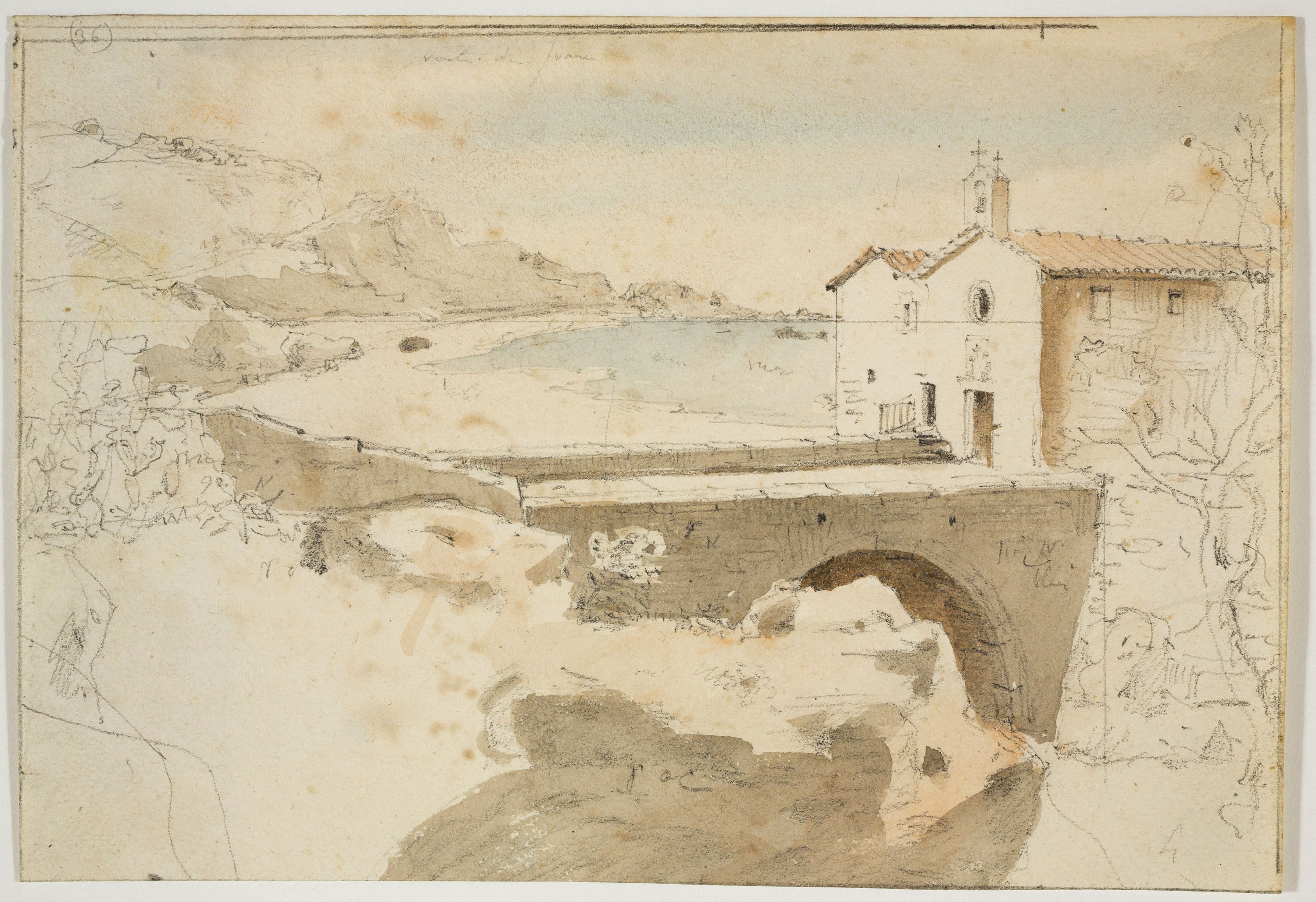 image for: Adolphe Hedwige Alphonse Delamare - Ermita del Sant Crist del Calvari a Arenys de Mar - Cap a 1827