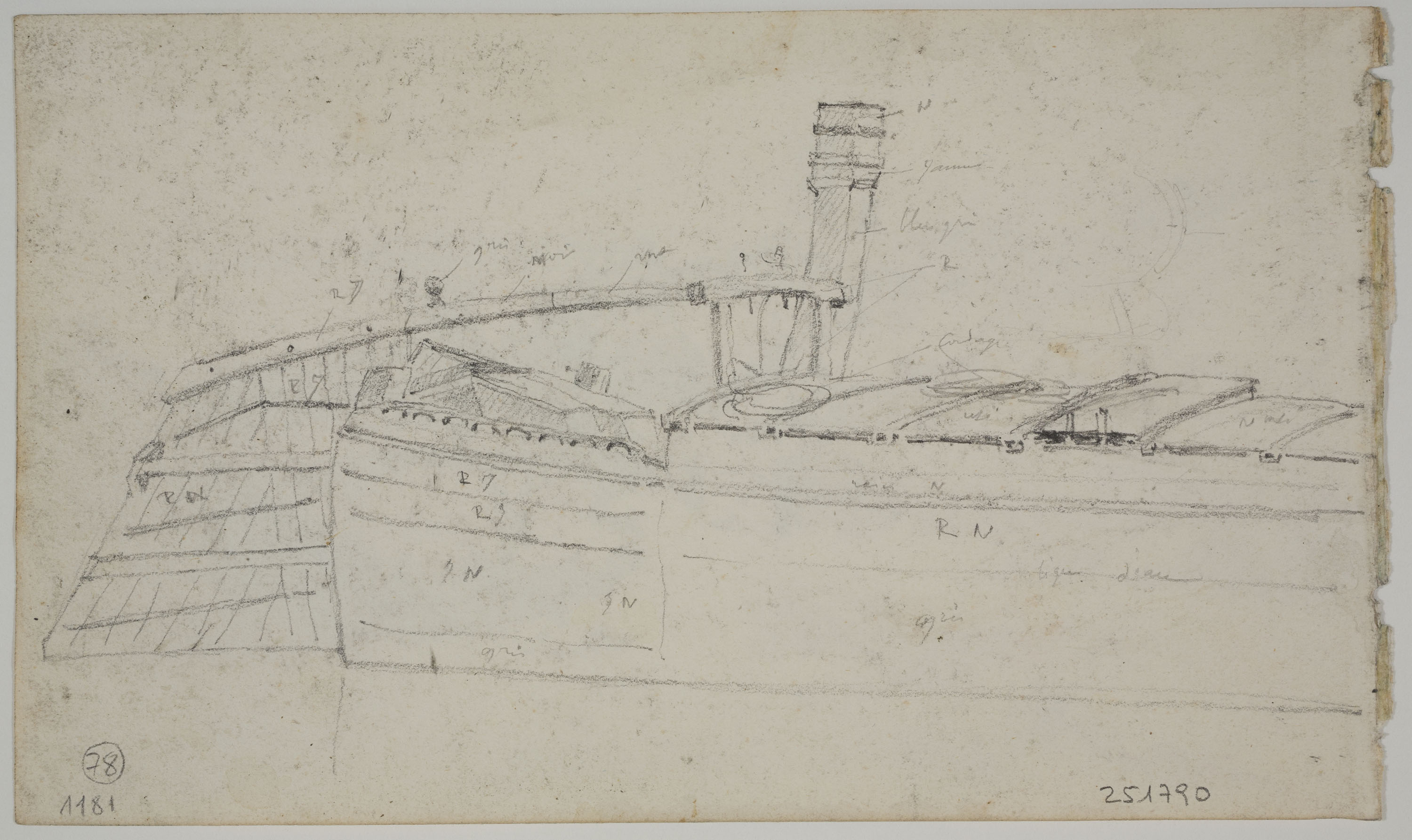 image for: Adolphe Hedwige Alphonse Delamare - Vista de Caldes de Montbui amb el Pont (anvers) / Barca (revers) - Diumenge 10 de juny de 1827 [1]