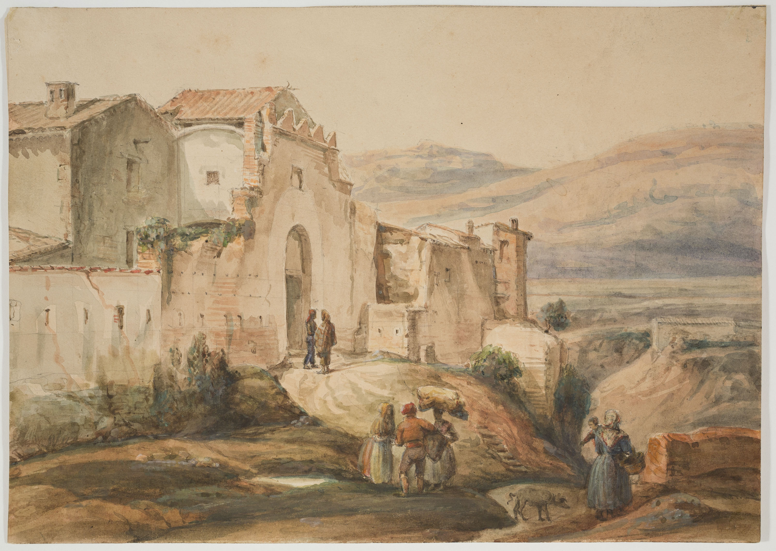 image for: Adolphe Hedwige Alphonse Delamare - Portal de Vic a Caldes de Montbui - Cap a 1826-1827