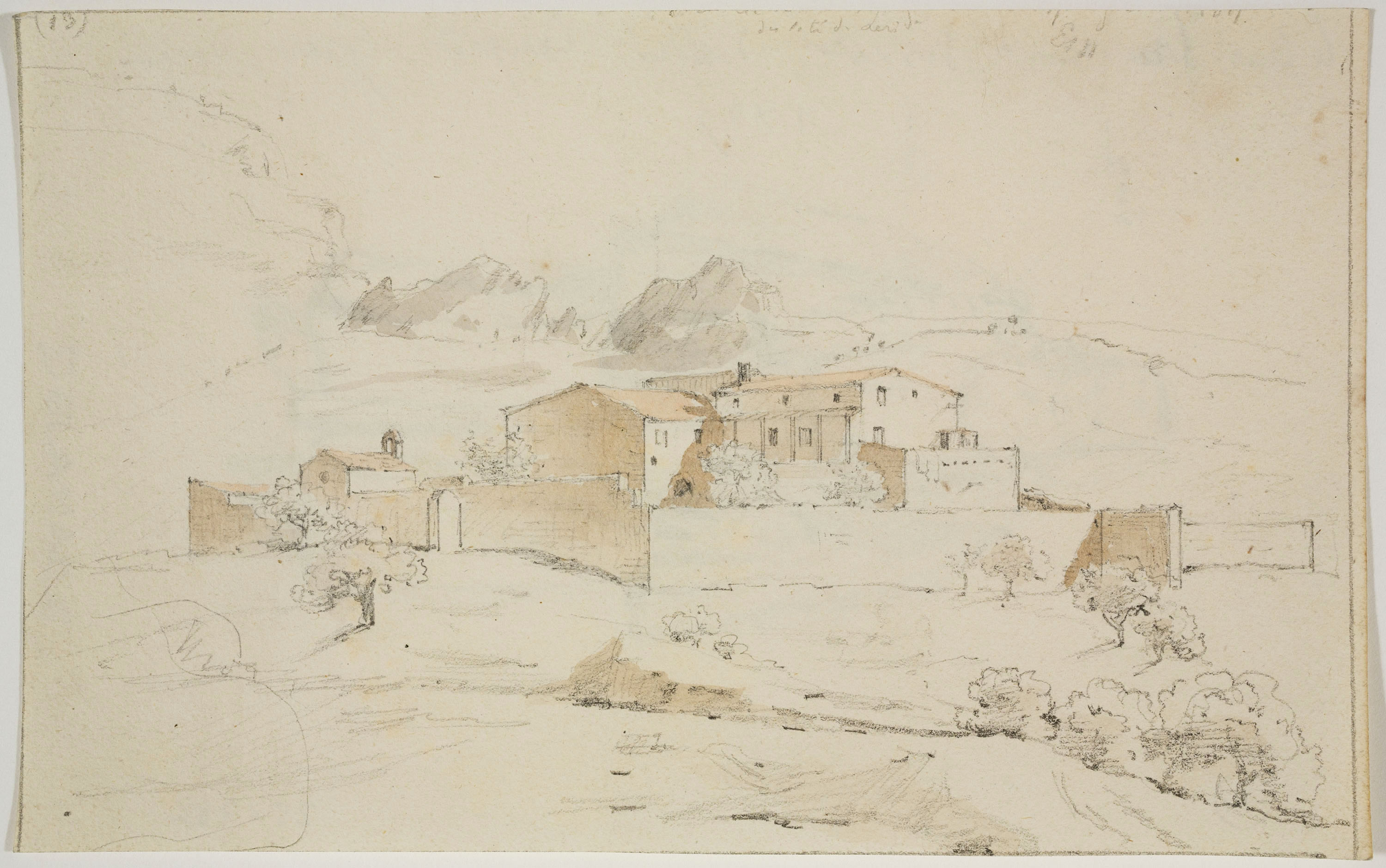 image for: Adolphe Hedwige Alphonse Delamare - Rodalies de Montserrat a prop d’Esparreguera (anvers) / Sant Fèlix Cantalicio (revers) - 1827