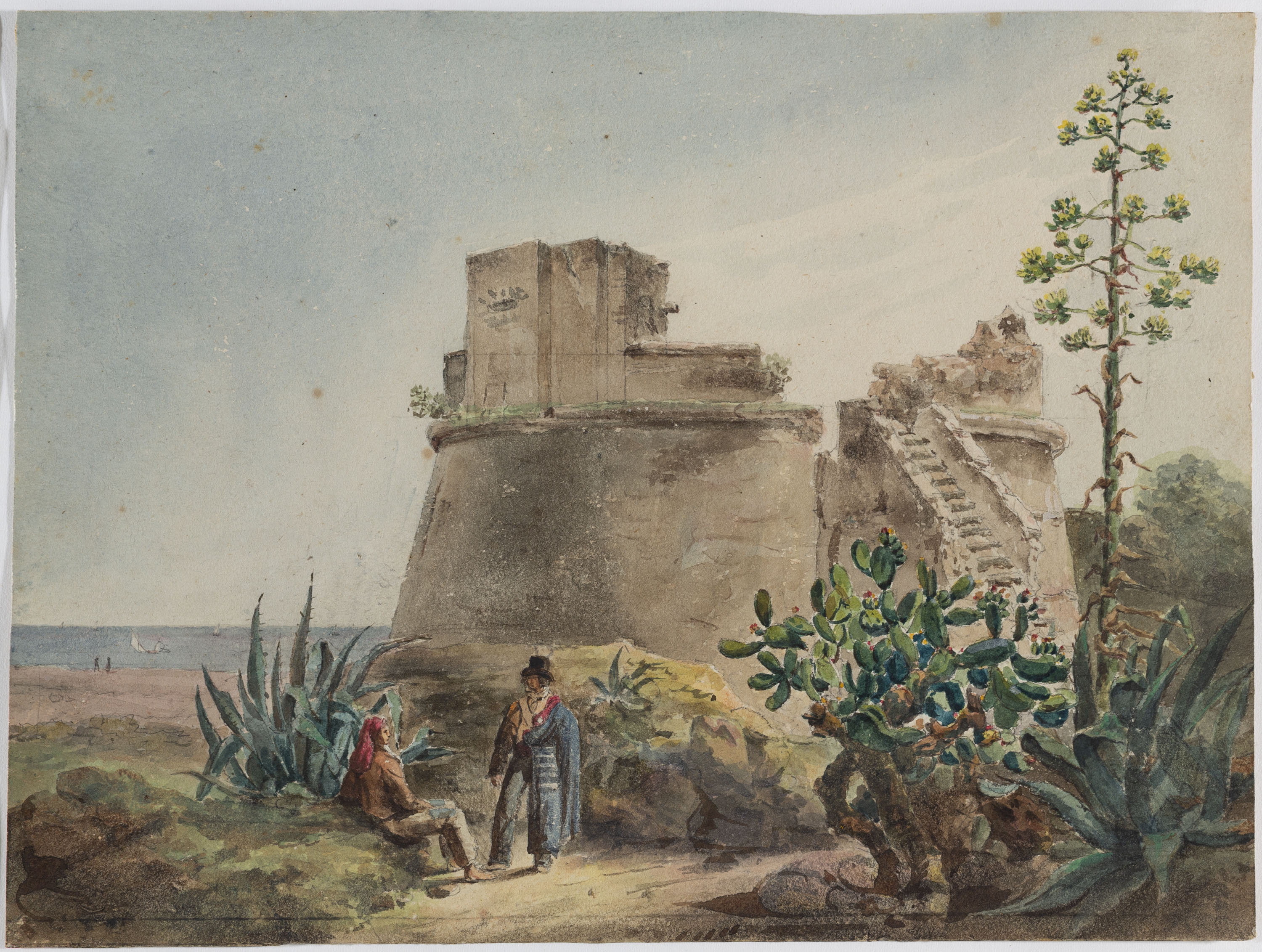 image for: Adolphe Hedwige Alphonse Delamare - Torre del Cap del riu Llobregat - 1826
