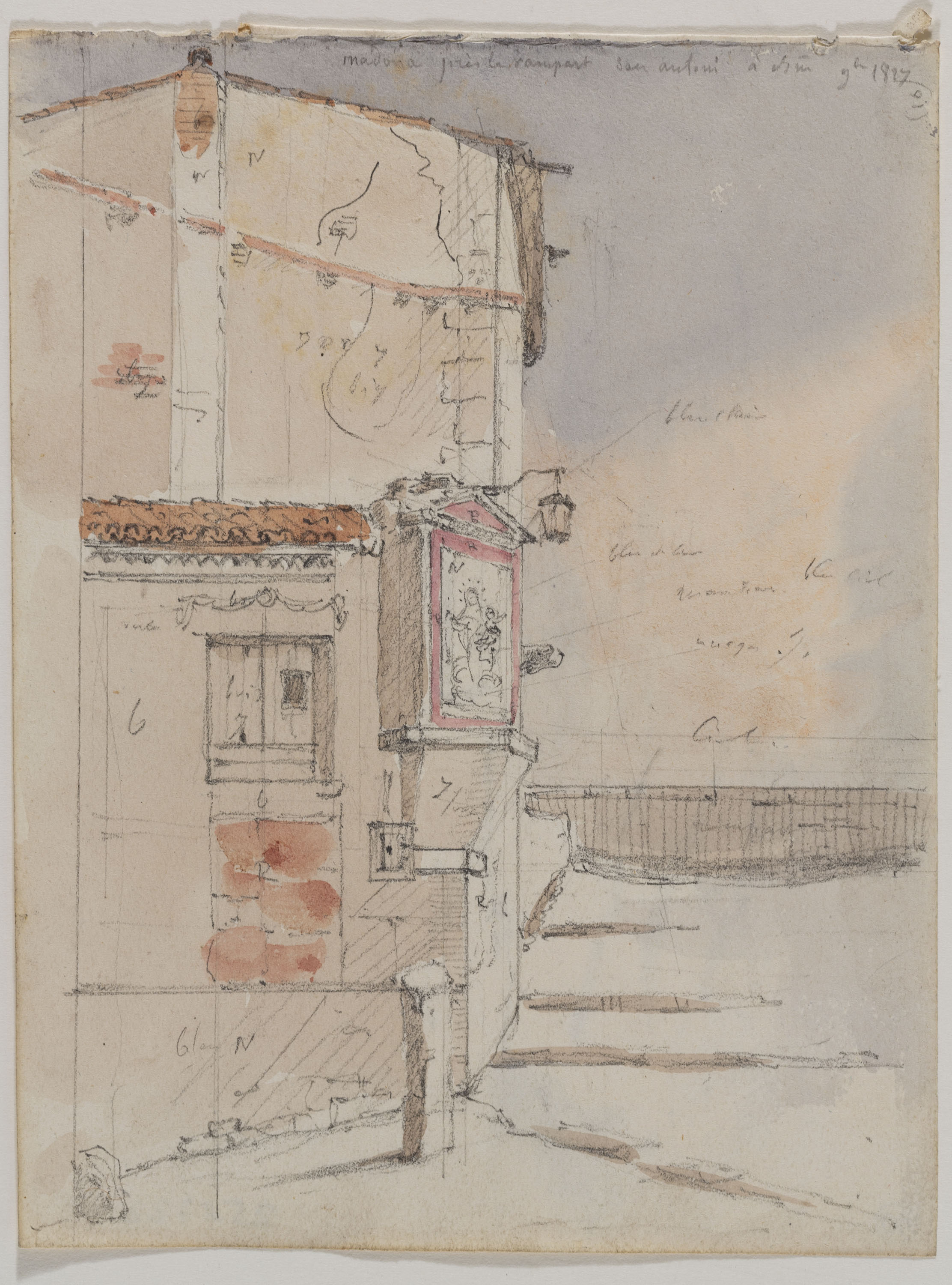 Adolphe Hedwige Alphonse Delamare - Imatge de la Mare de Déu a prop de la muralla de Sant Antoni a Barcelona - 1827 image for: Adolphe Hedwige Alphonse Delamare - Imatge de la Mare de Déu a prop de la muralla de Sant Antoni a Barcelona - 1827