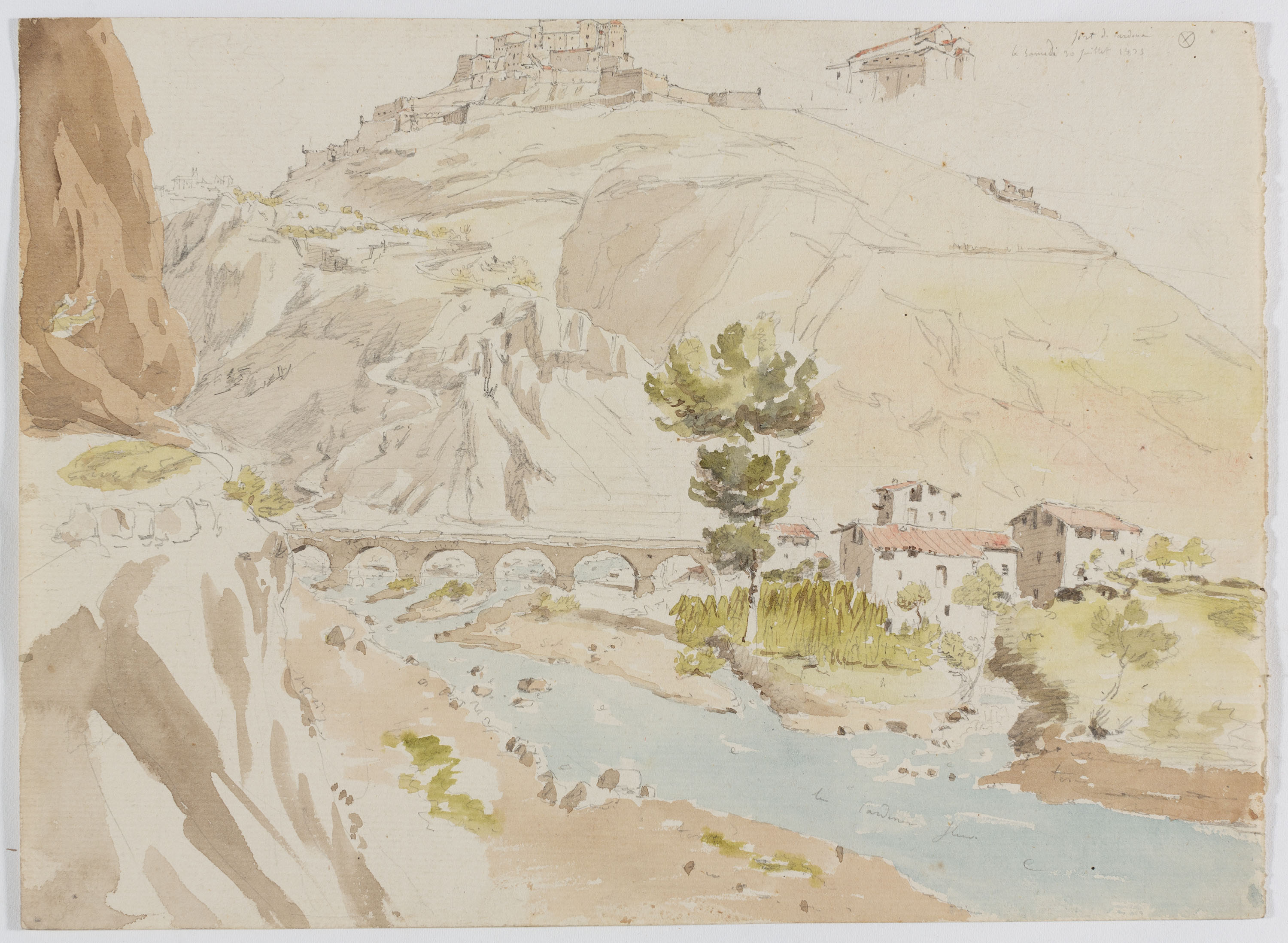 image for: Adolphe Hedwige Alphonse Delamare - Vista de Cardona i del Pont de la Coromina - Dissabte 30 de juliol de 1825