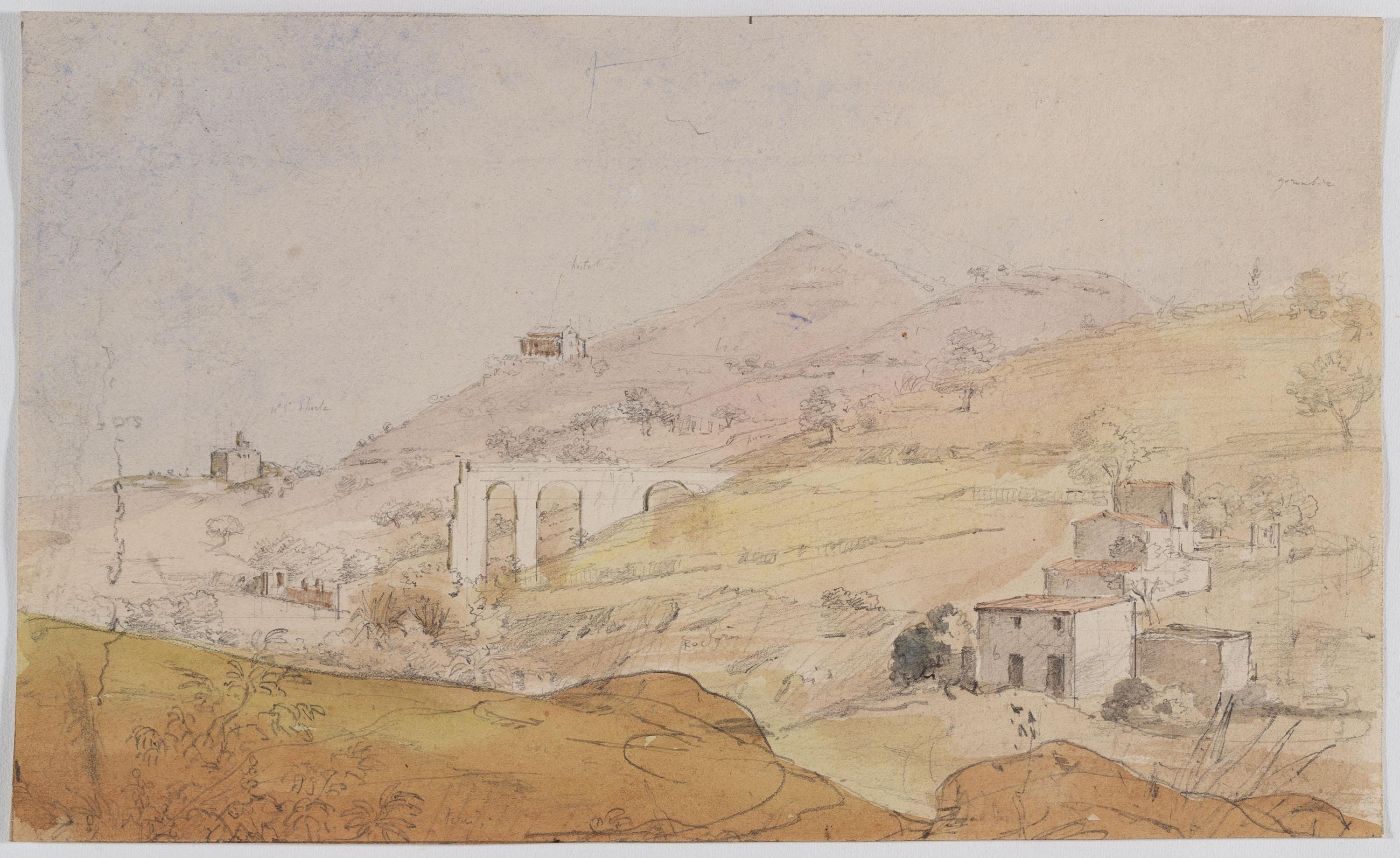 Adolphe Hedwige Alphonse Delamare - Restes de l’Aqüeducte de Can Turull a Vallcarca - 14 de novembre de 1827 image for: Adolphe Hedwige Alphonse Delamare - Restes de l’Aqüeducte de Can Turull a Vallcarca - 14 de novembre de 1827