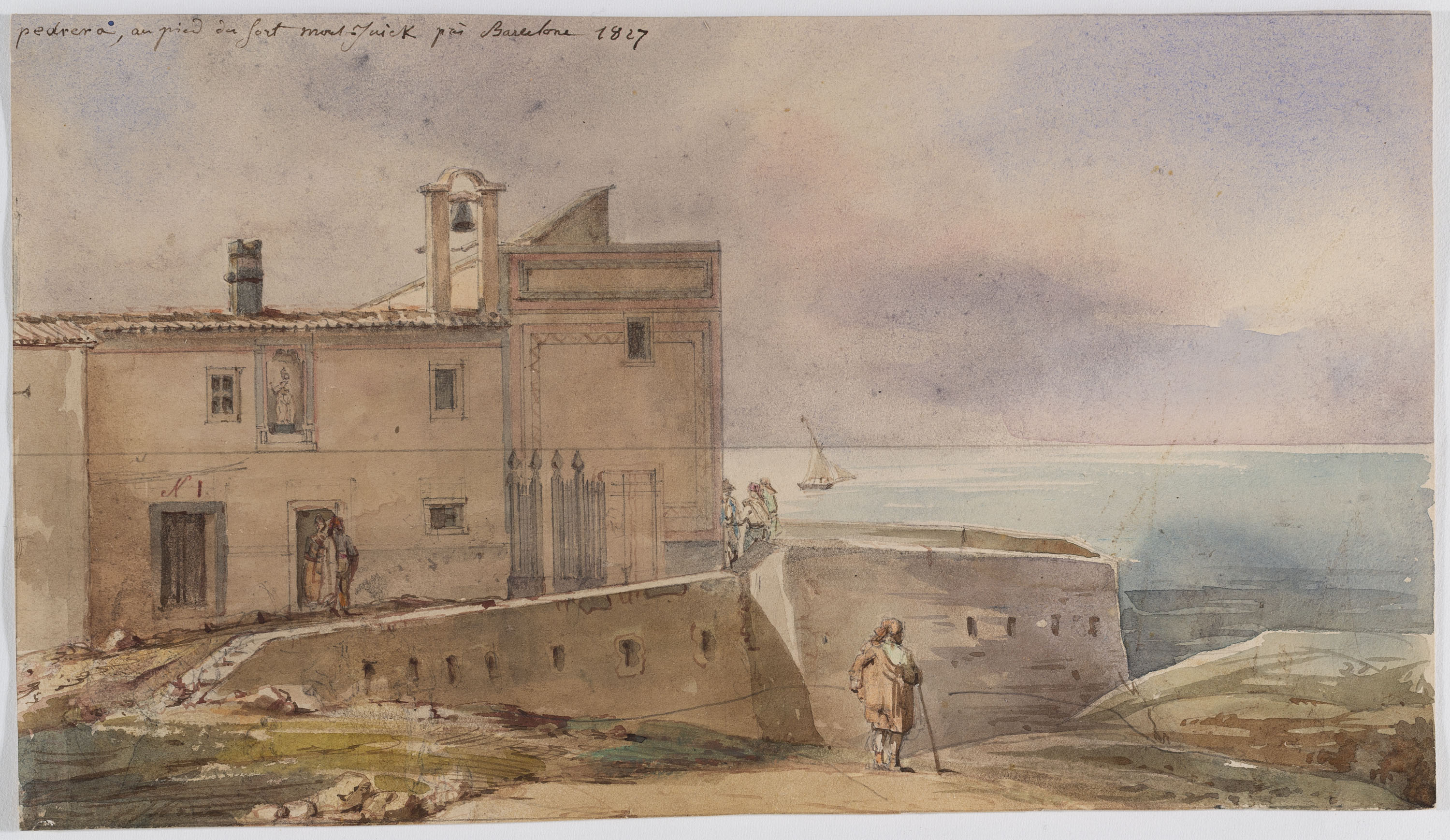 image for: Adolphe Hedwige Alphonse Delamare - Pedrera al peu de Montjuïc - 1827