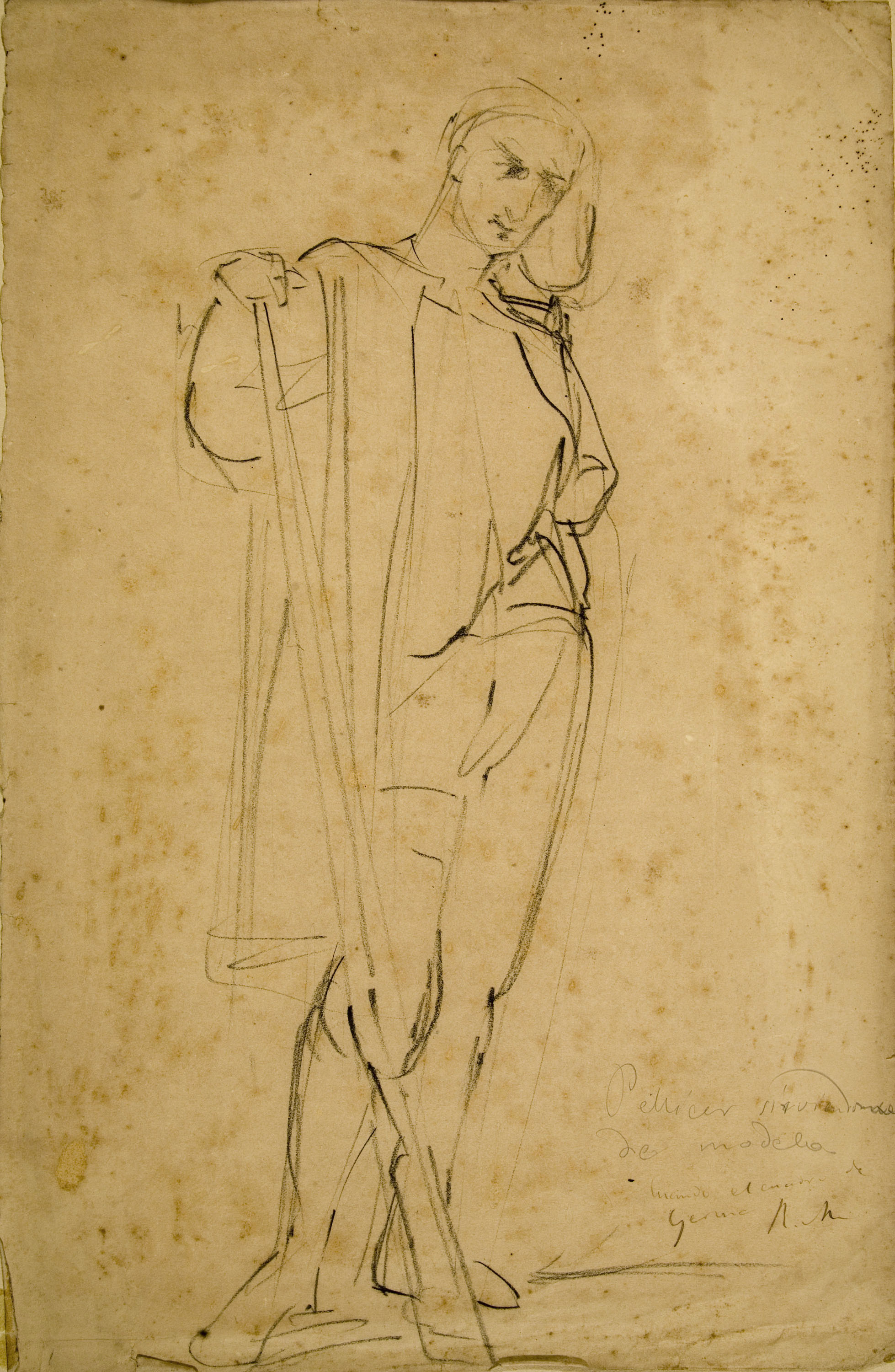 image for: Ramon Martí i Alsina - El pintor Pellicer fent de model per al quadre «El Gran dia de Girona» - Cap a 1863-1864